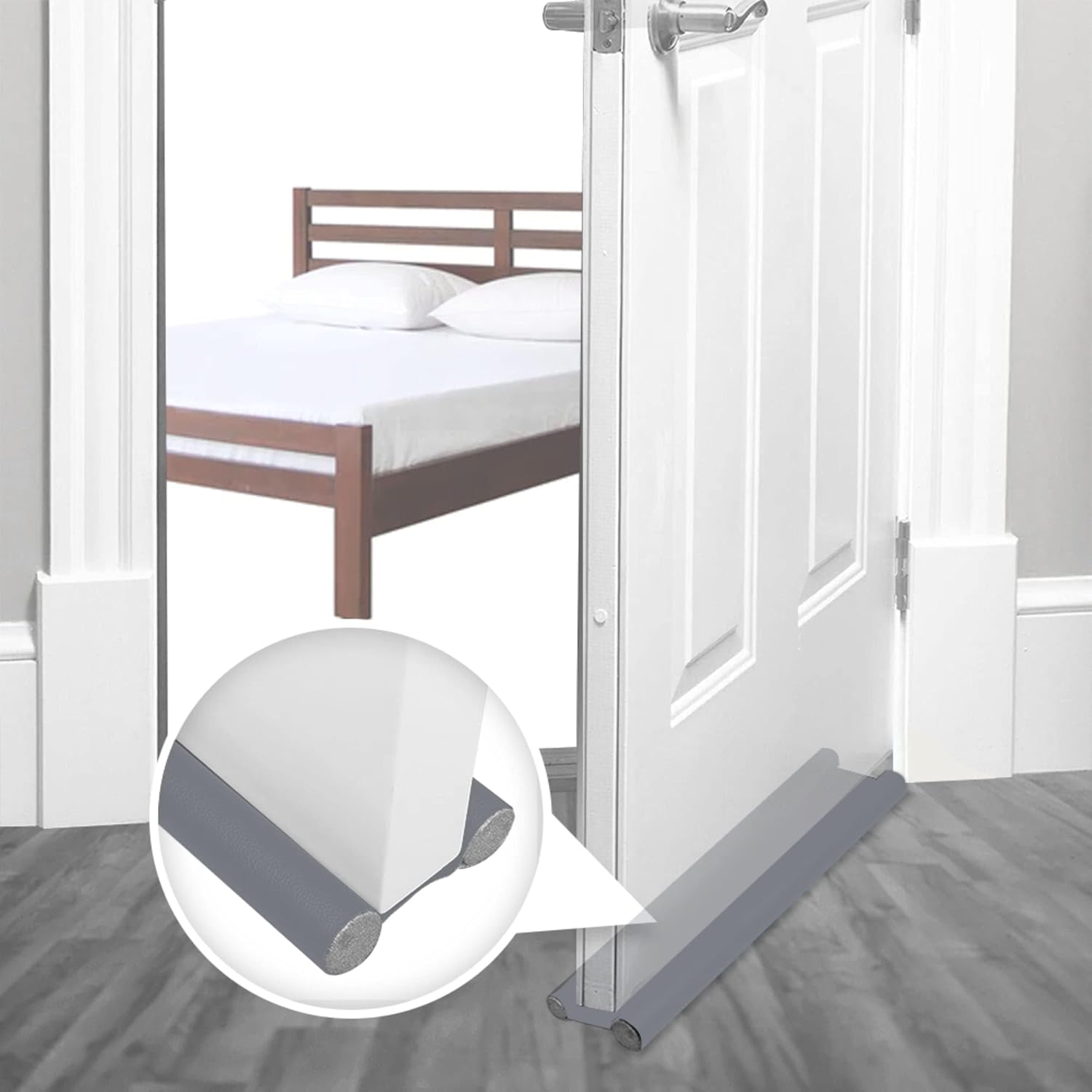 Arrowzoom Door Bottom Sealing Strip PRO Cotton Foam with Leather Water Resistant Draft Stopper Seal