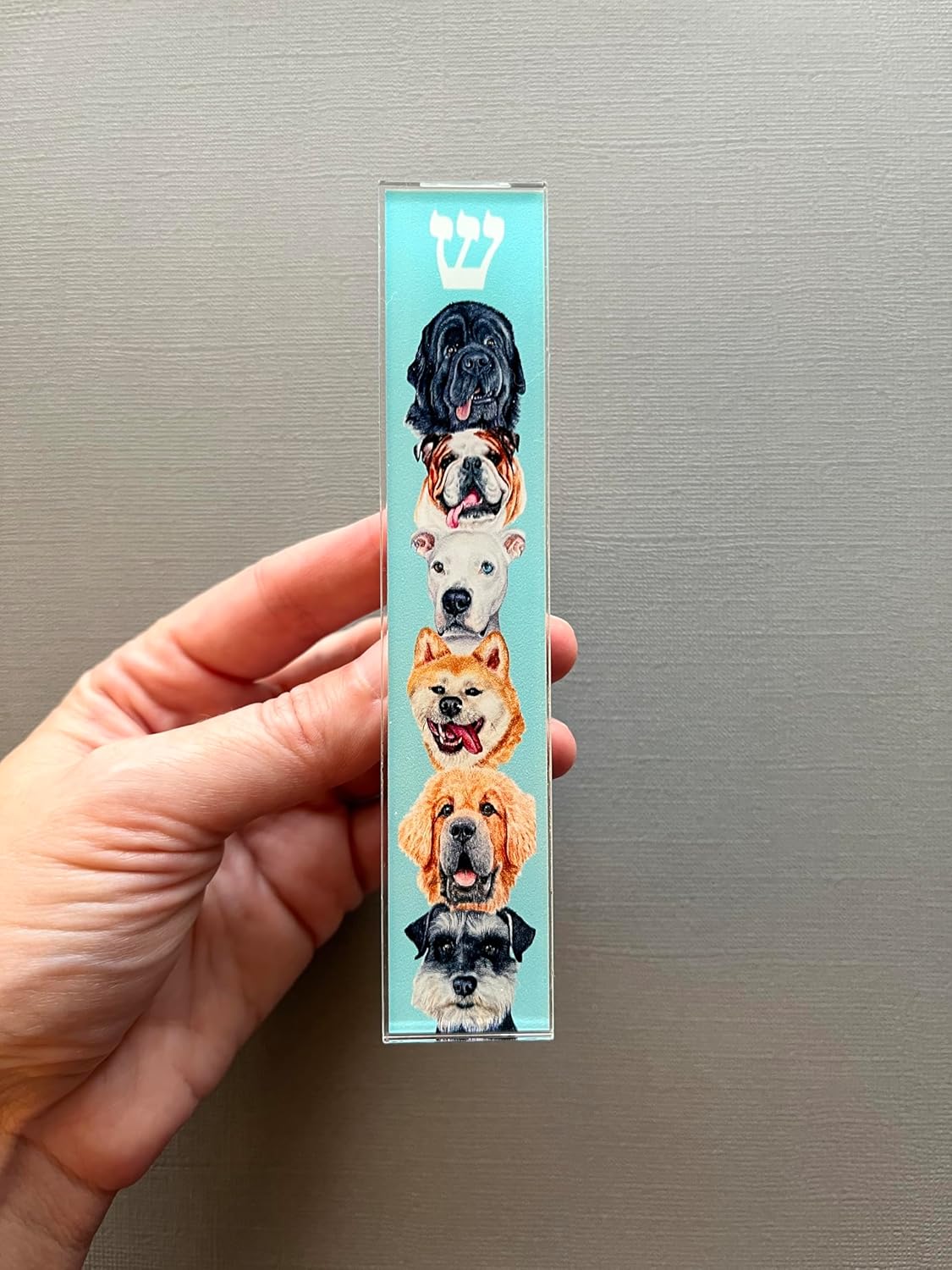 Dog Mezuzah Scroll Case Acrylic Aluminum Waterproof