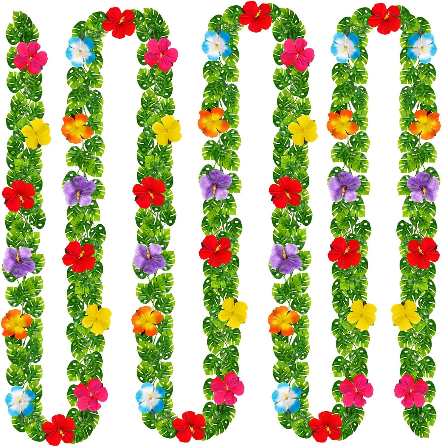 4 pcs Artificial Monstera Leaf Vines 59 FT Hanging Plants Garland