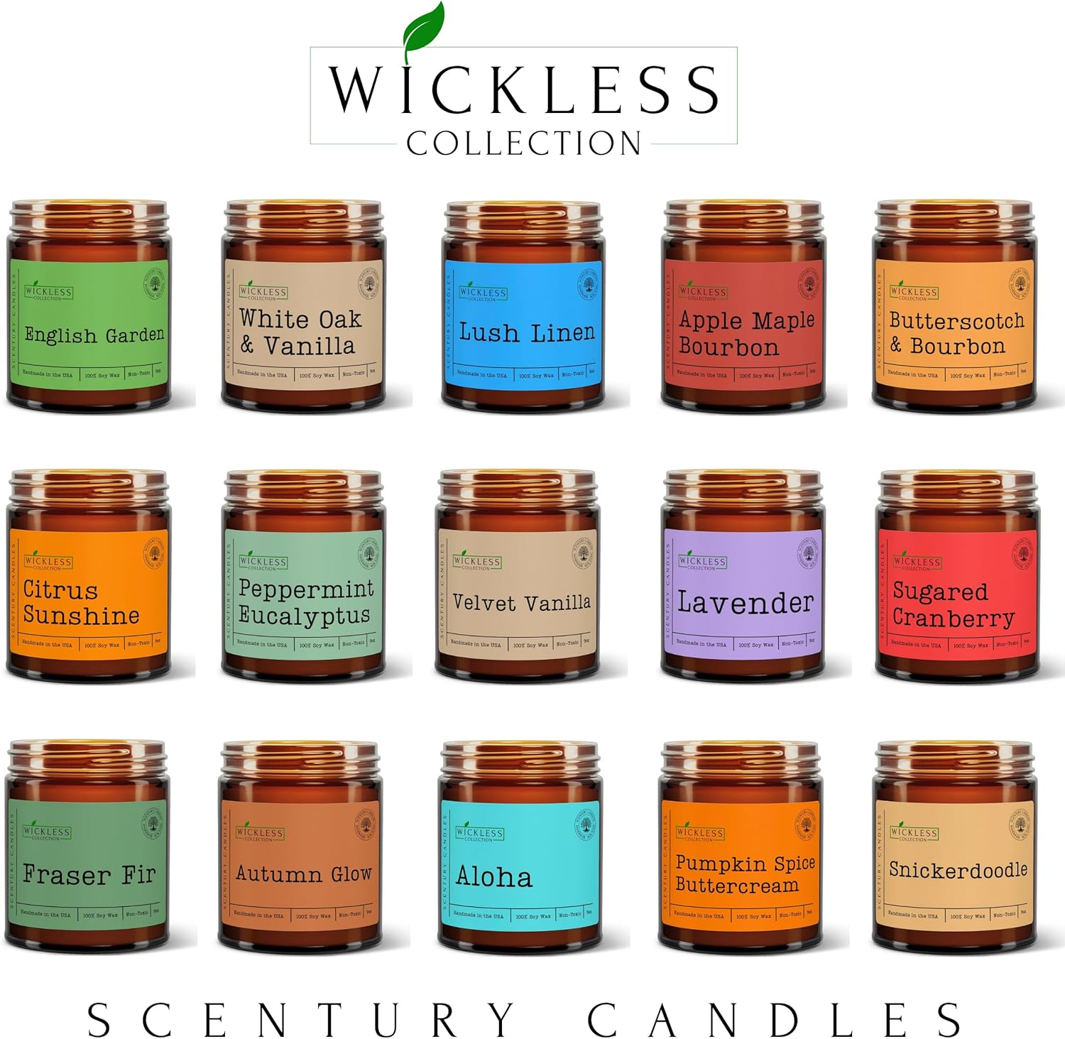 Scentury Wickless Candles for Candle Warmer Lamp White Oak Vanilla Clear