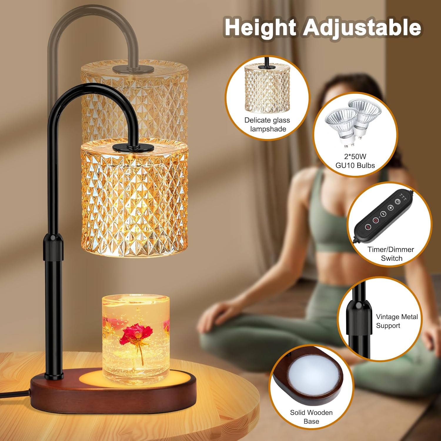 ZENLEA Candle Warmer Lamp with Timer and RGB Light