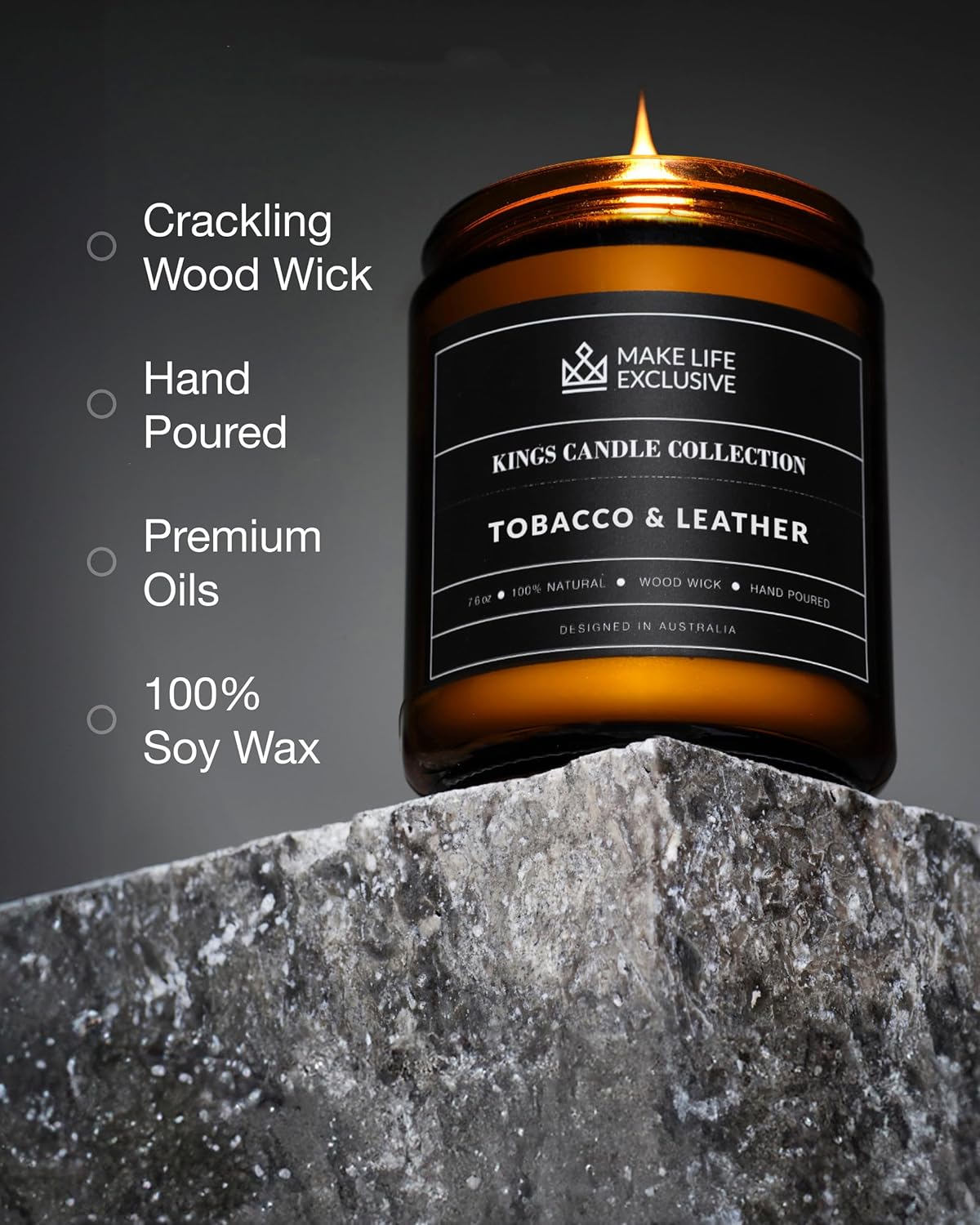 Tobacco Leather Scented Jar Candle for Men