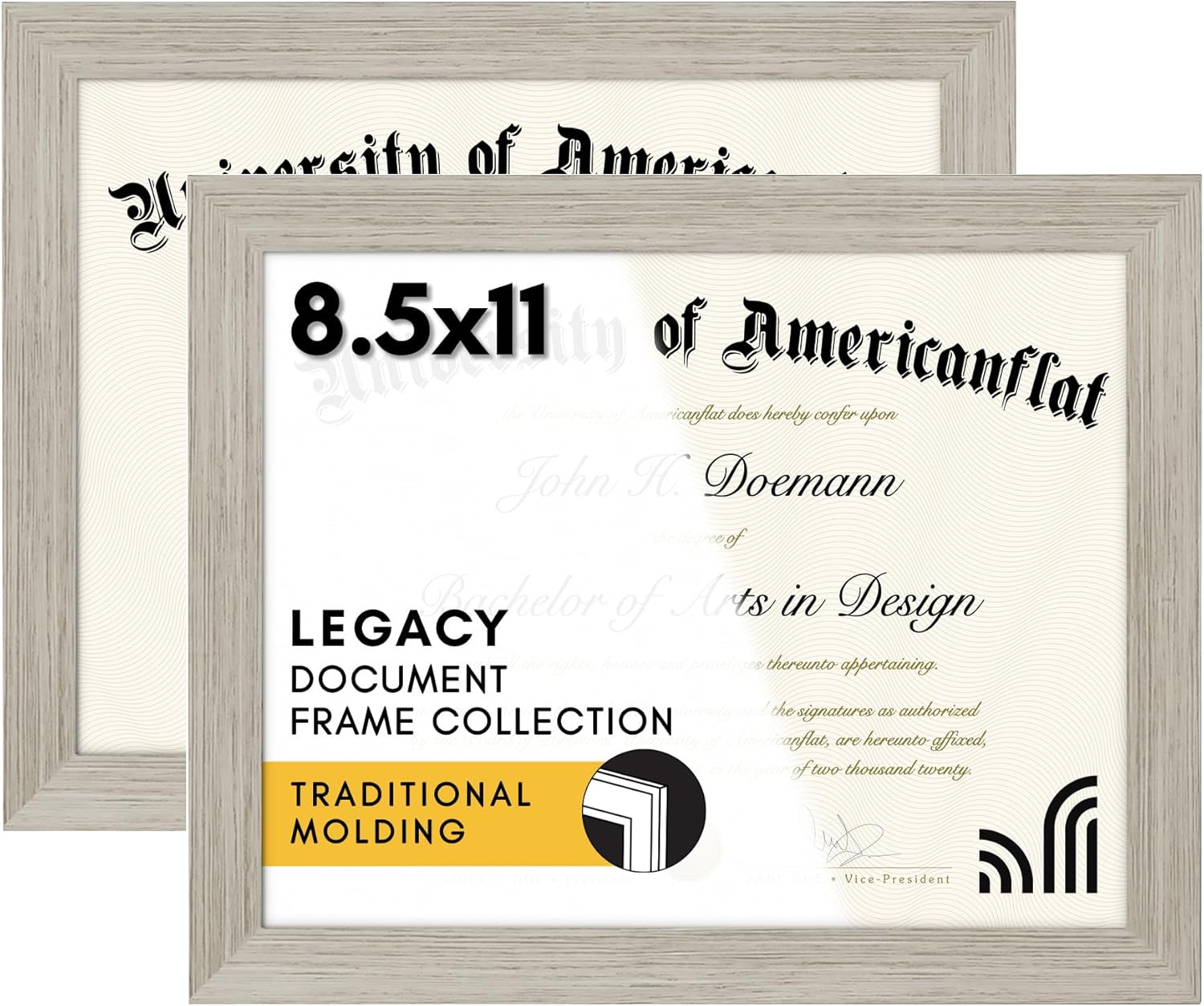 Americanflat 85x11 Diploma Frame Set of 2