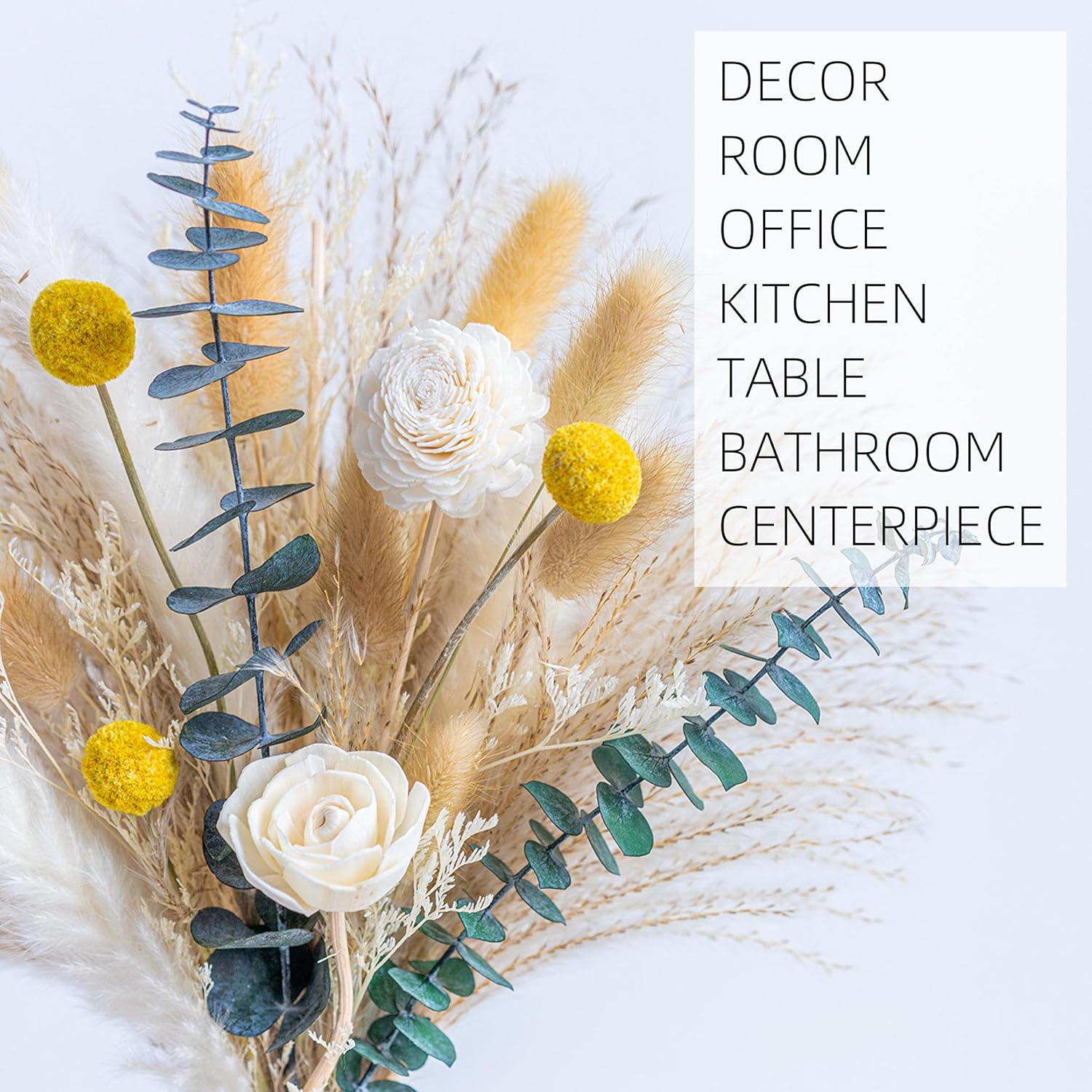 Pampas Grass Decor with White Ceramic Vase