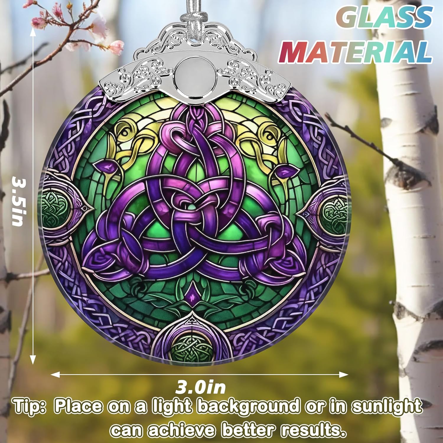 Celtic Knot Stained Glass Christmas Ornament