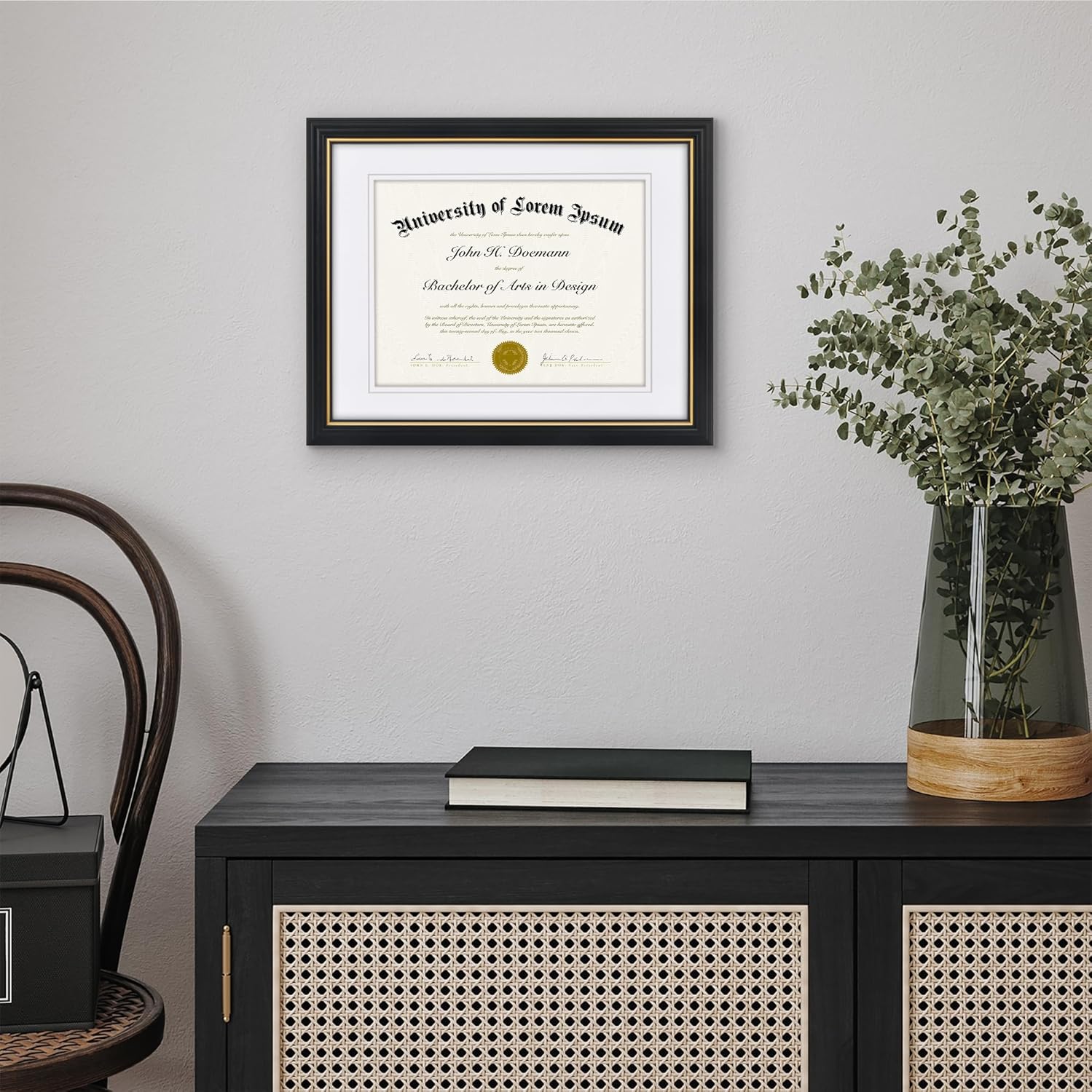 Americanflat Ornate Diploma Frame in Black