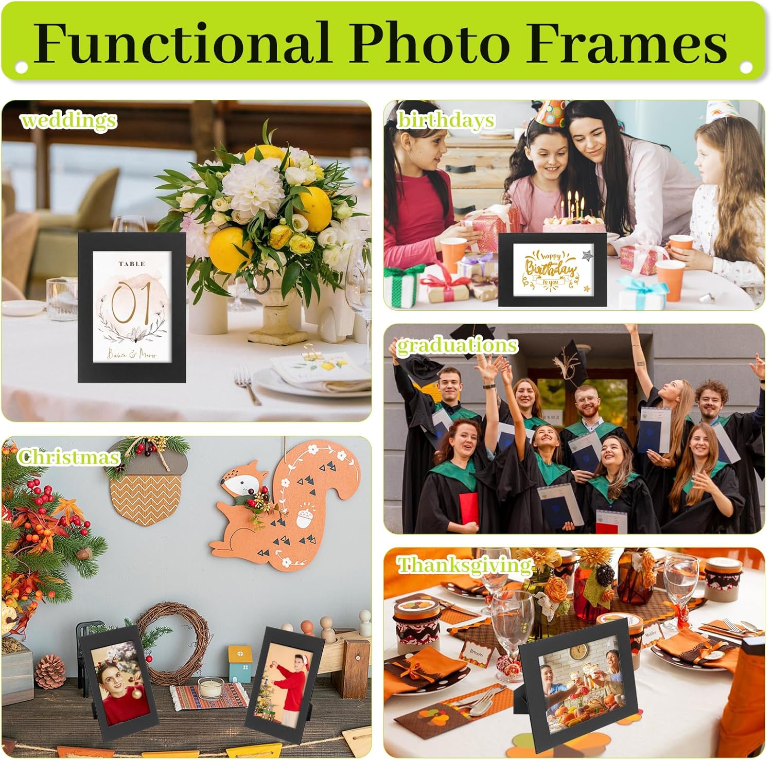 50 Pack Black Cardboard Picture Frames 4x6 Inches