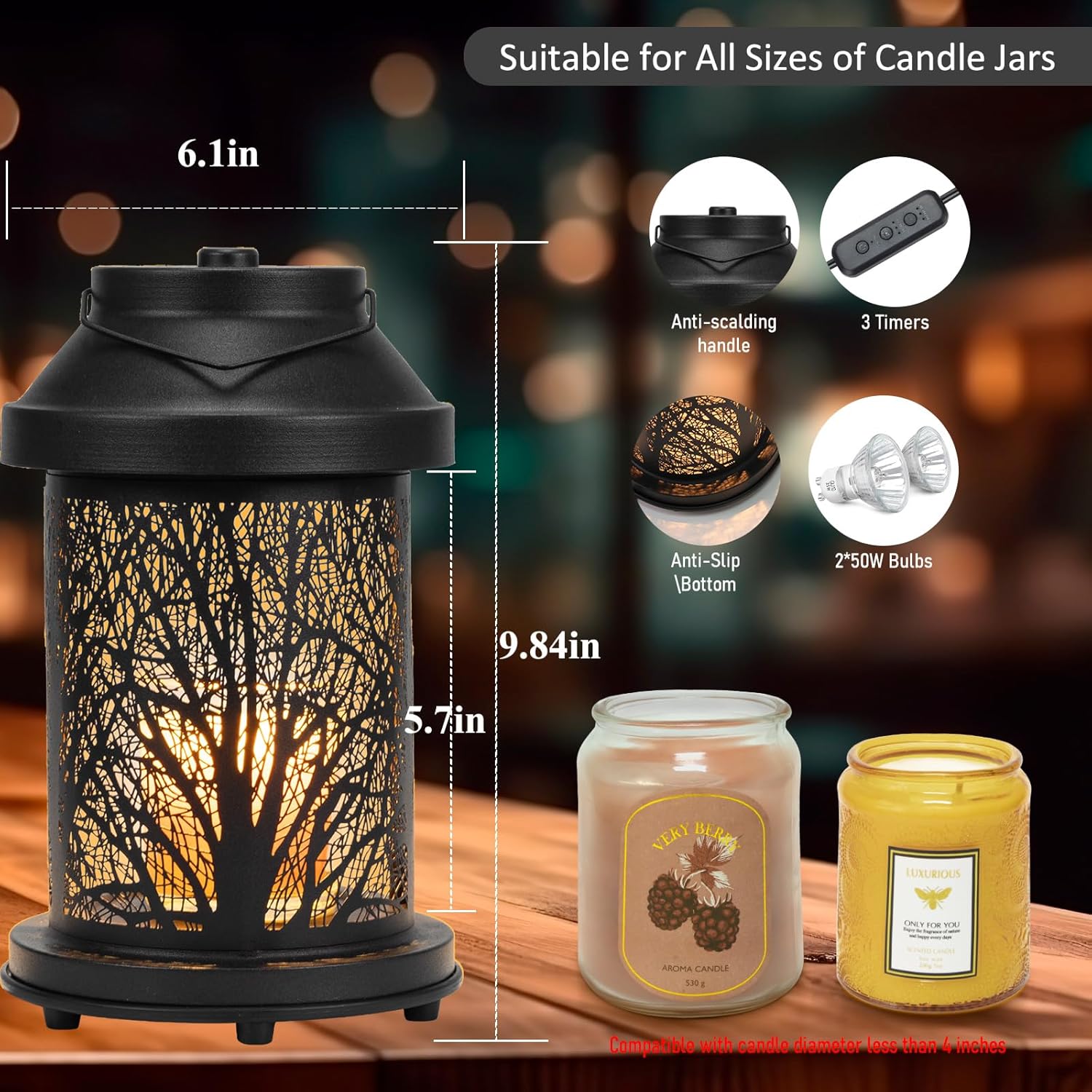 Dialans Candle Warmer Lamp with Timer and Dimming
