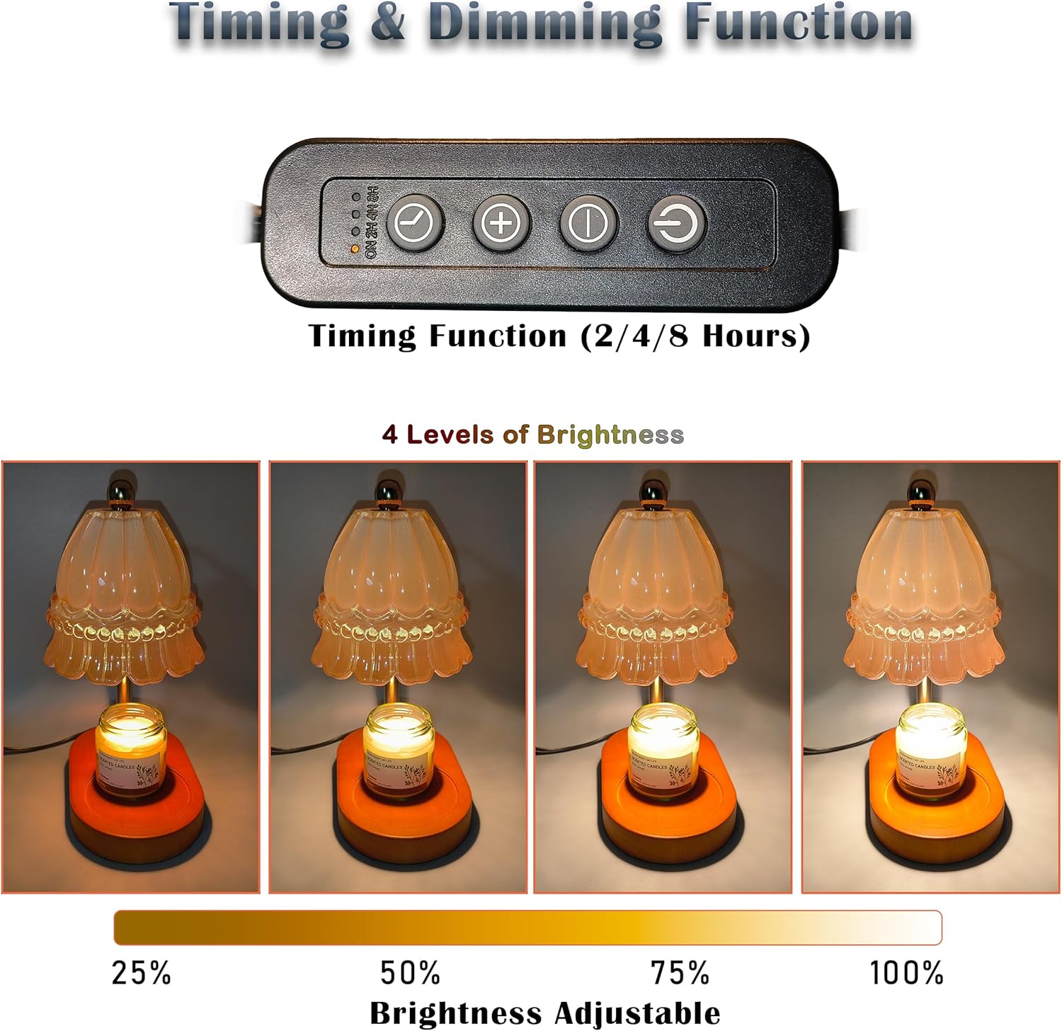 Fragrance Candle Warmer Lamp with Timer Dimmer and Adjustable Height