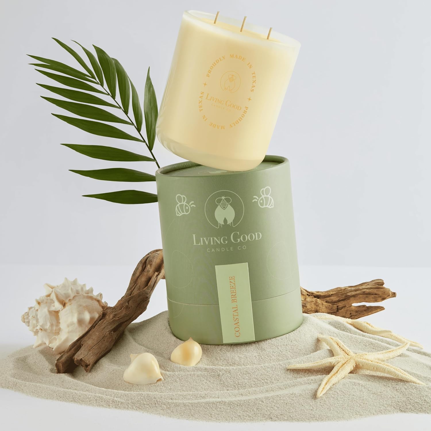Coastal Breeze Yuzu Sea Salt Beeswax Candle 15 oz