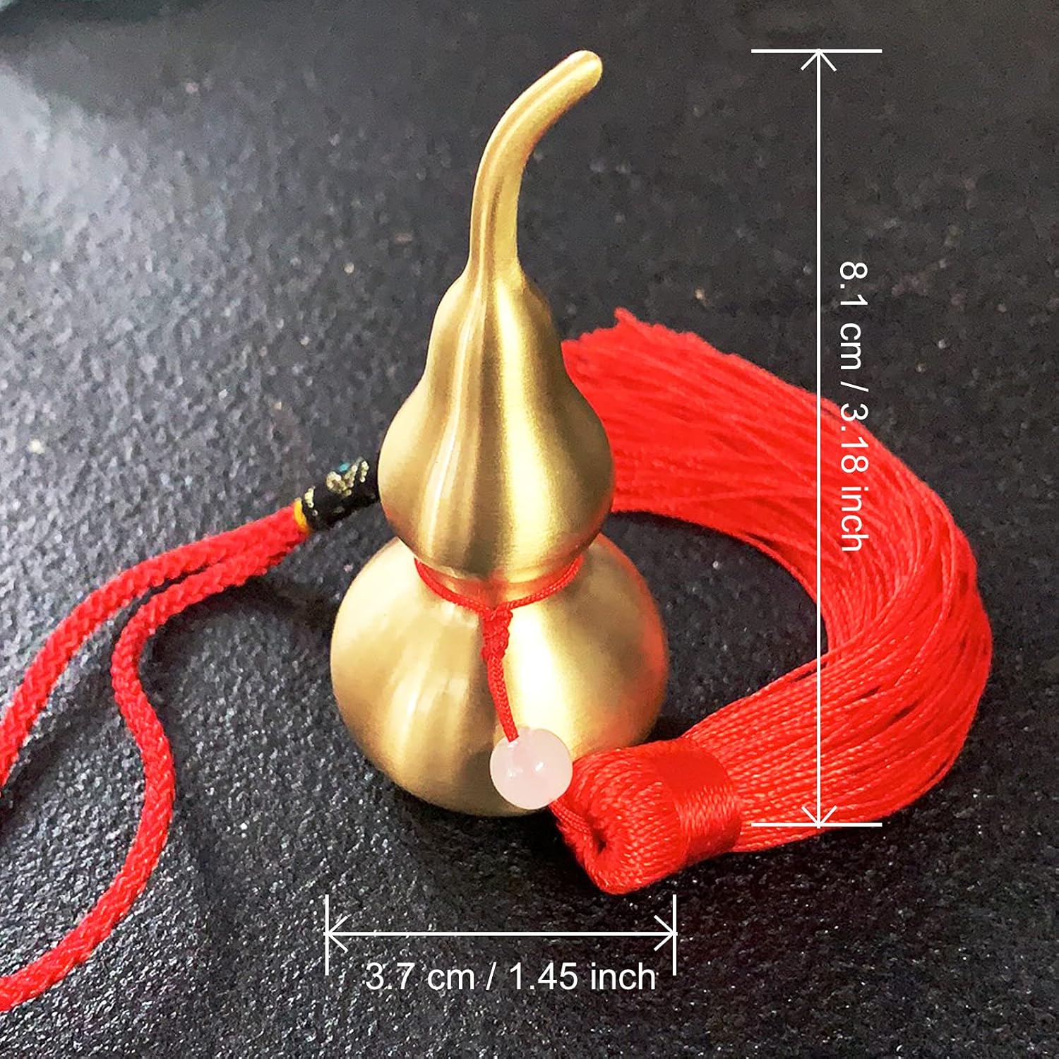 PAKUNDAS Brass Wu Lou Gourd Hanging Decoration with Tassel