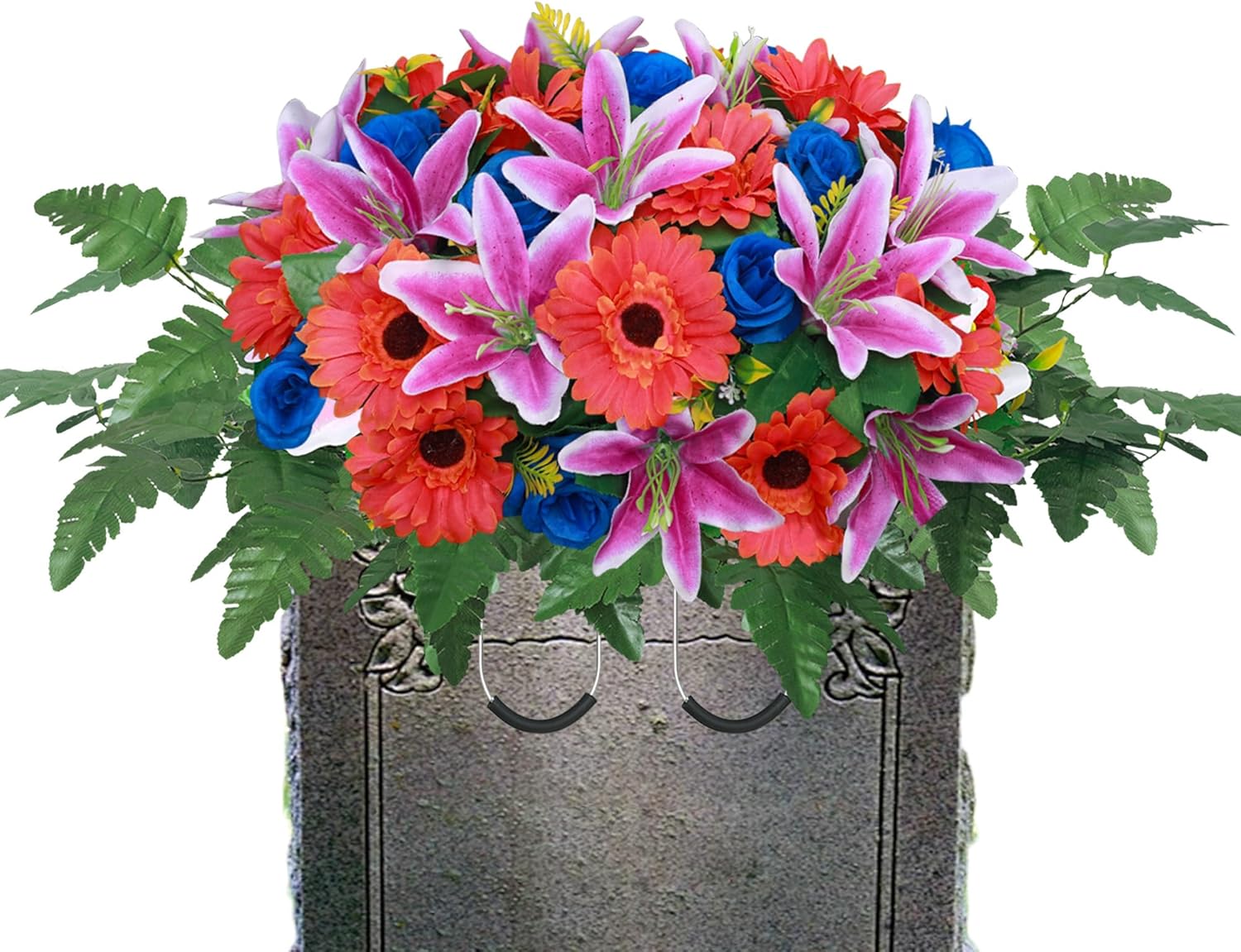 Lodou Artificial Cemetery Flowers Bouquet Set