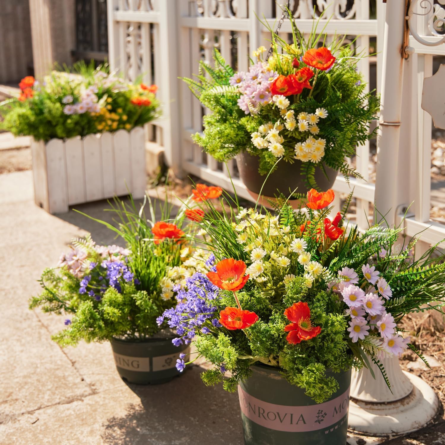 23Pcs UV Resistant Artificial Boxwood Plants for Home and Garden Decor