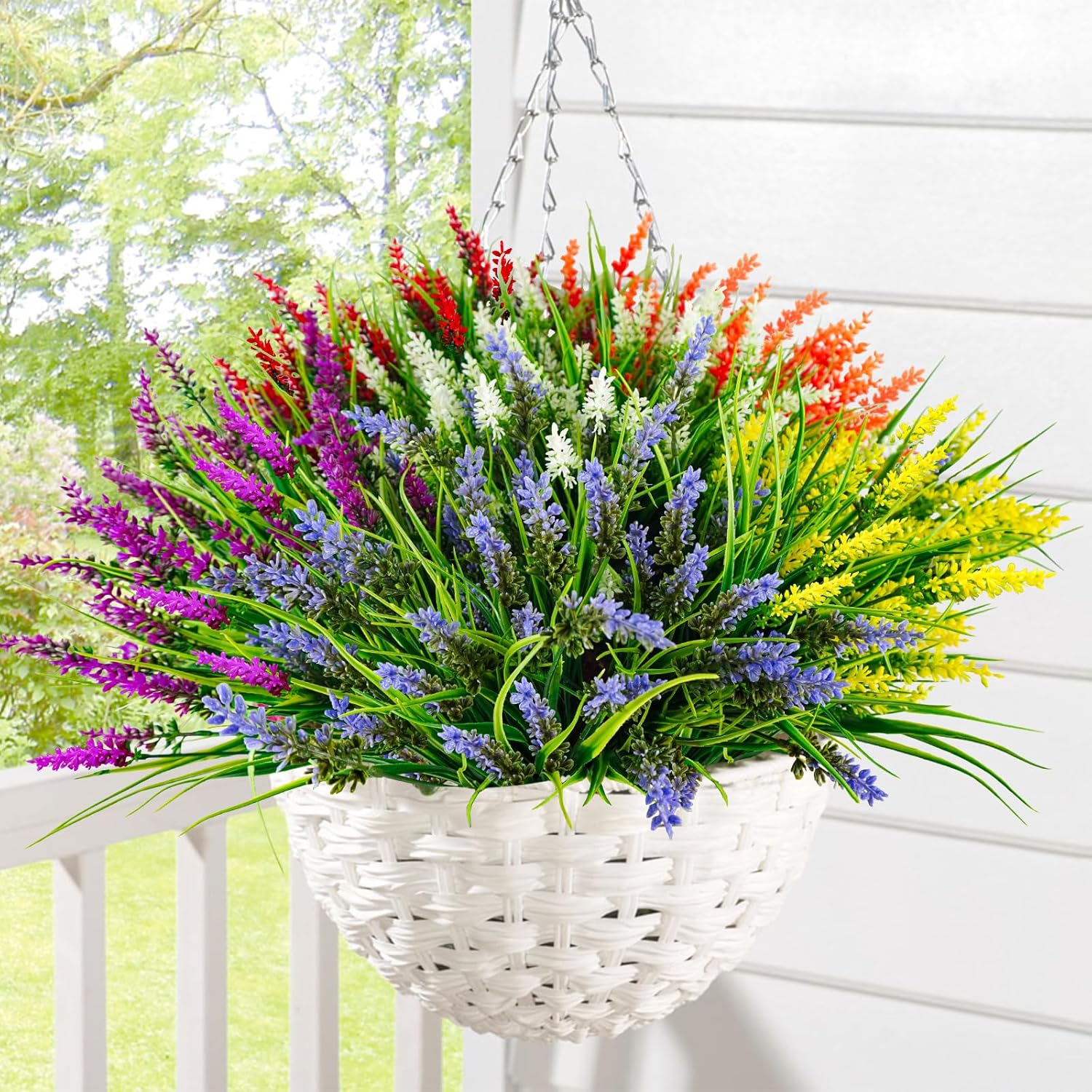 Agusbagli 48 Bundles Artificial Grass Fake Plants for Outdoor Decor