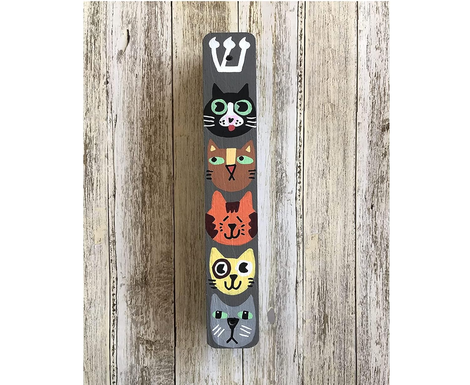 Lea Joelle Cat Mezuzah Scroll Case Gray