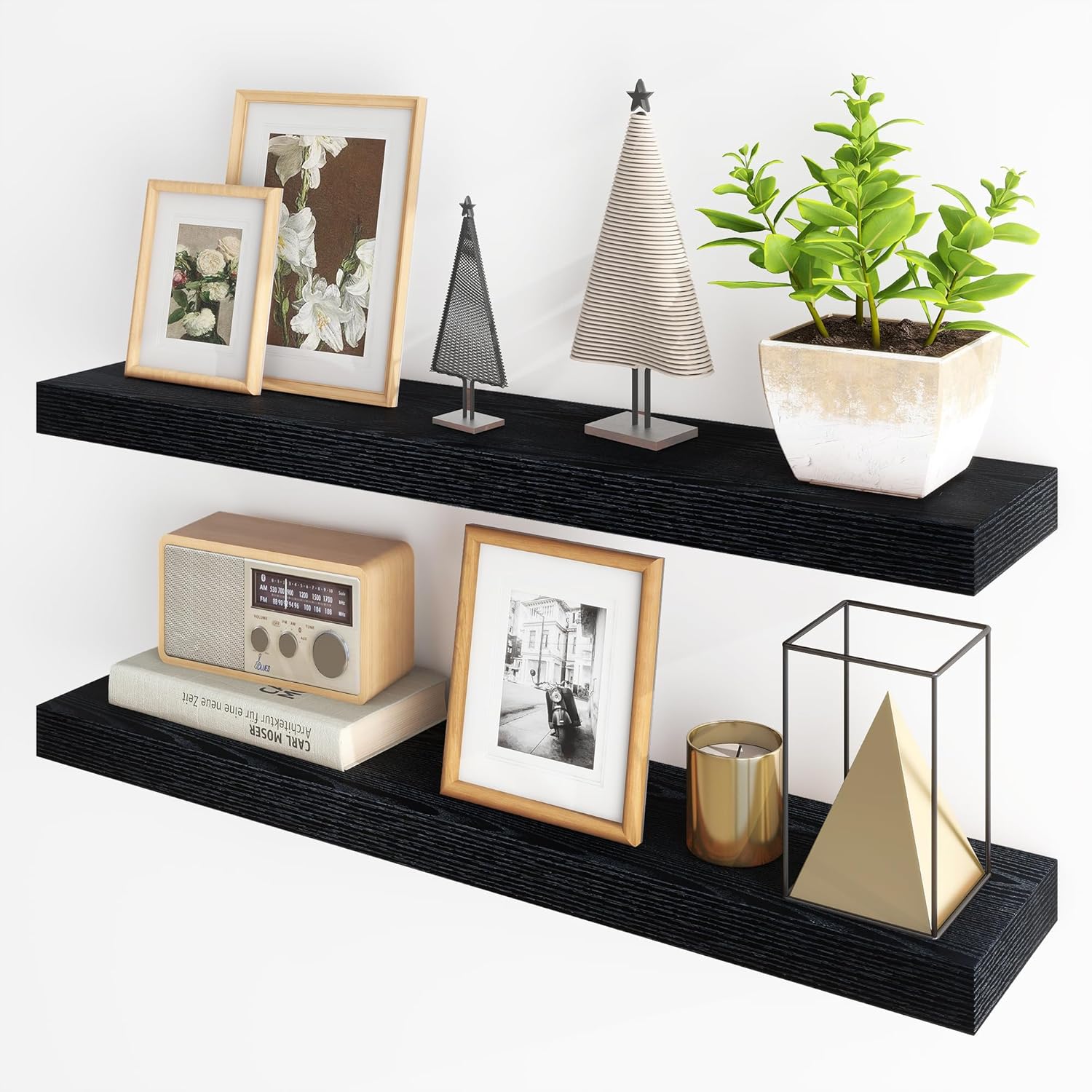 Fun Memories Floating Shelves Set of 2 36 Inch Black