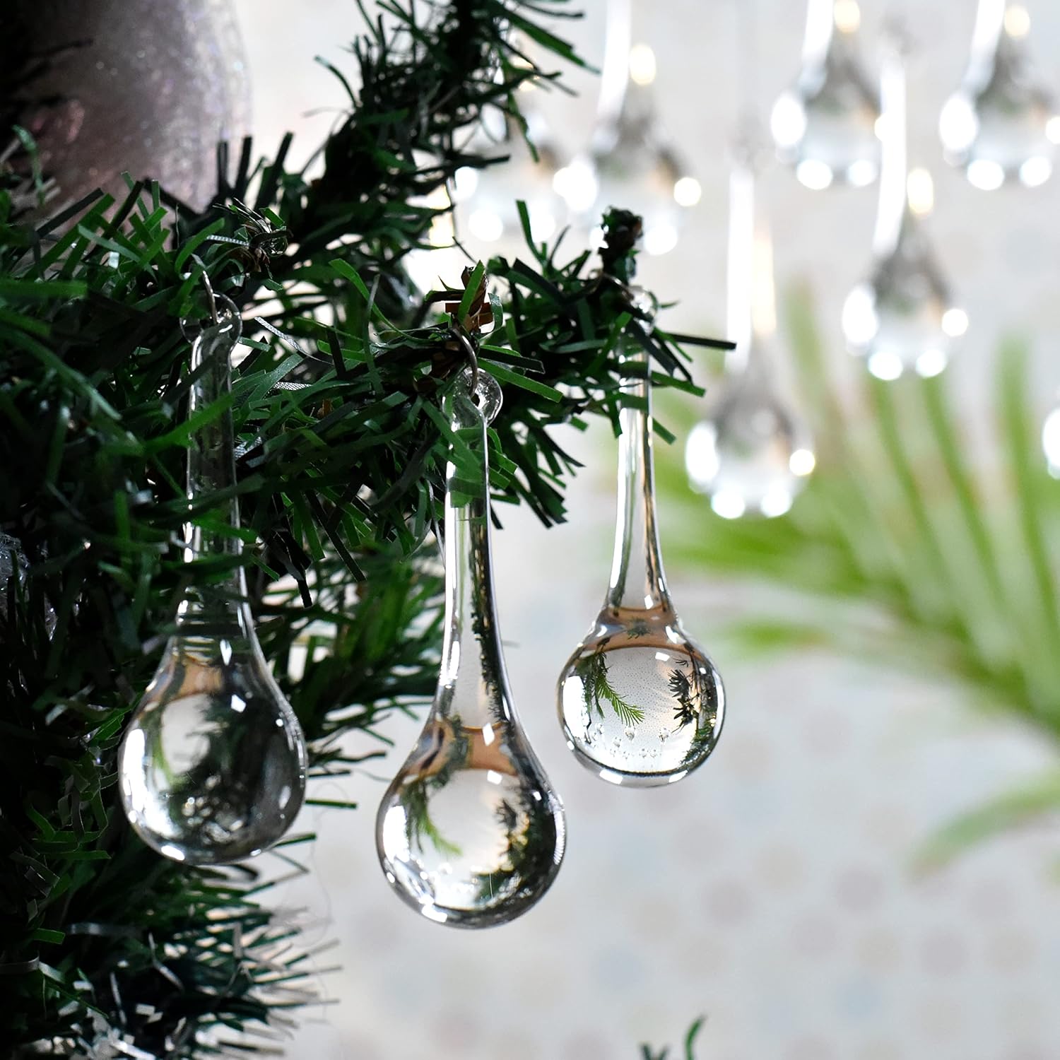 IndianShelf Clear Teardrop Crystal Ornaments 3 20 Piece