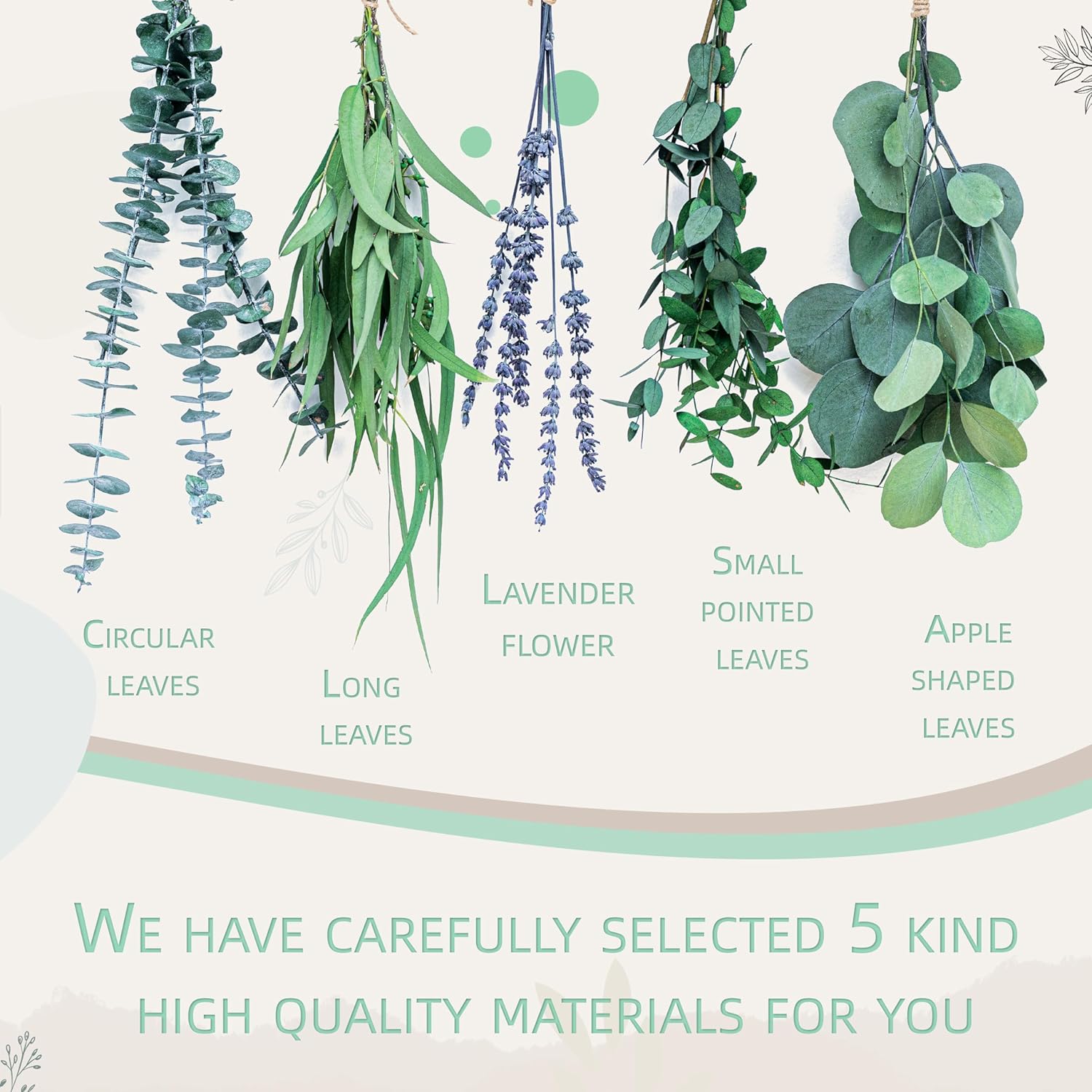 4 Kinds Eucalyptus Lavender Flower Bundle for Shower Decor