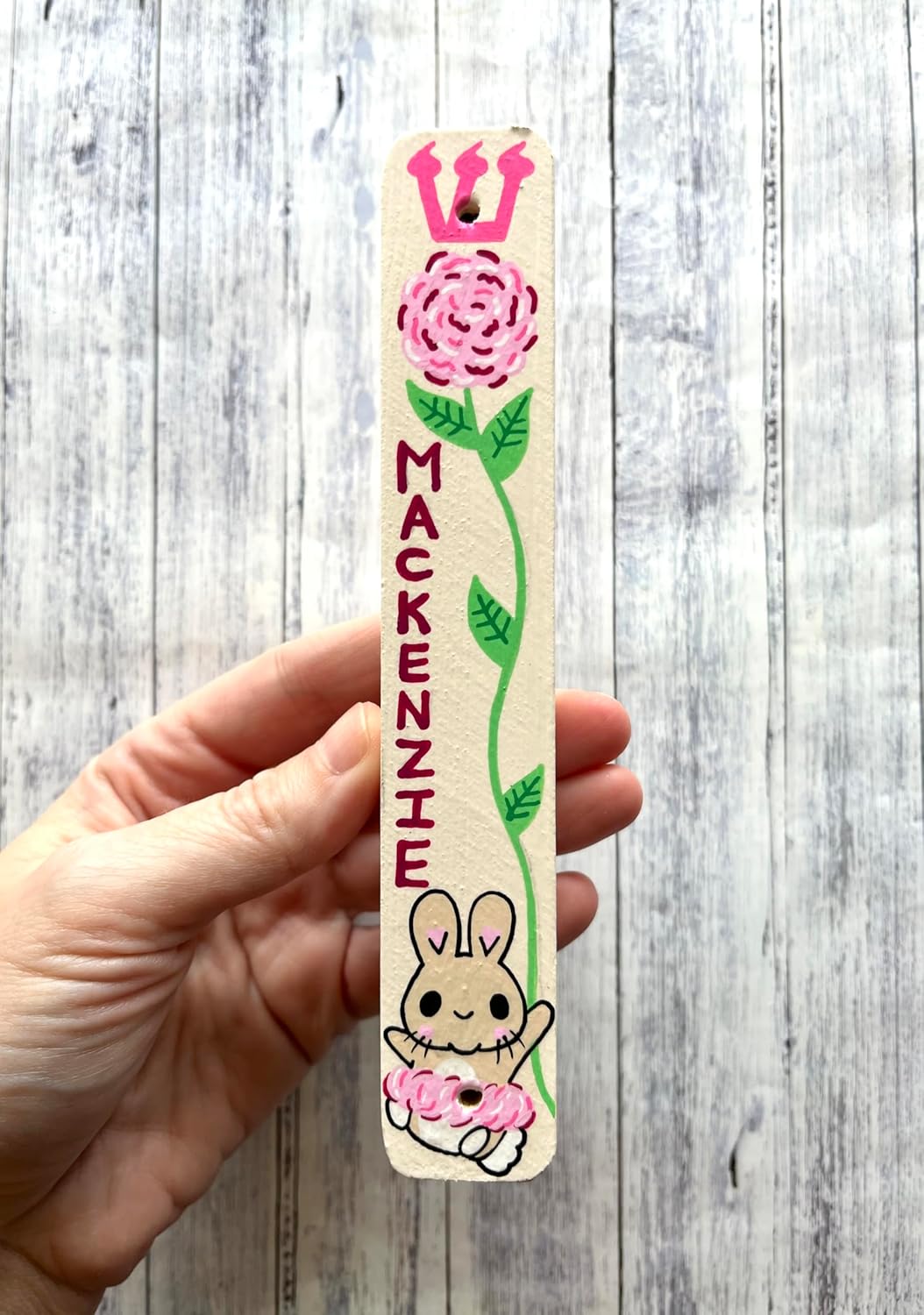 Lea Joelle Bunny Rose Mezuzah Kids Room Decor
