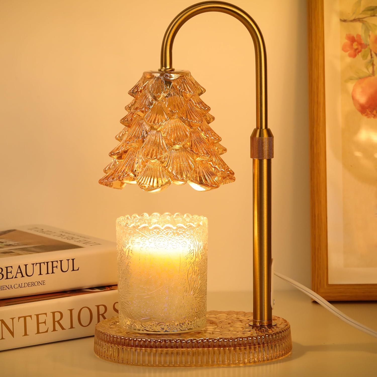 Tree-Shaped Candle Warmer Lamp with Timer and Dimmer