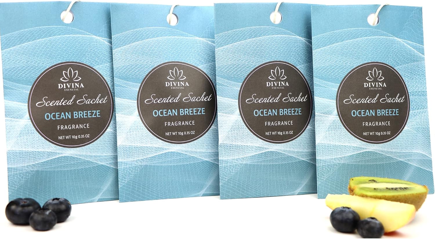 Divina Esencial 4-Pack Ocean Breeze Sachets for Closets and Drawers
