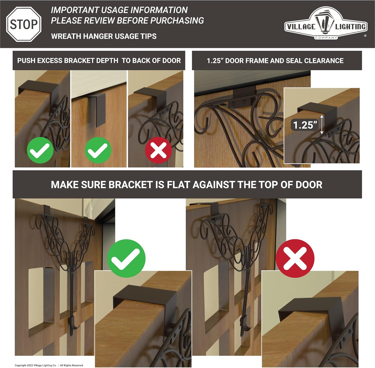 Front Door Wreath Hanger - Antler Design