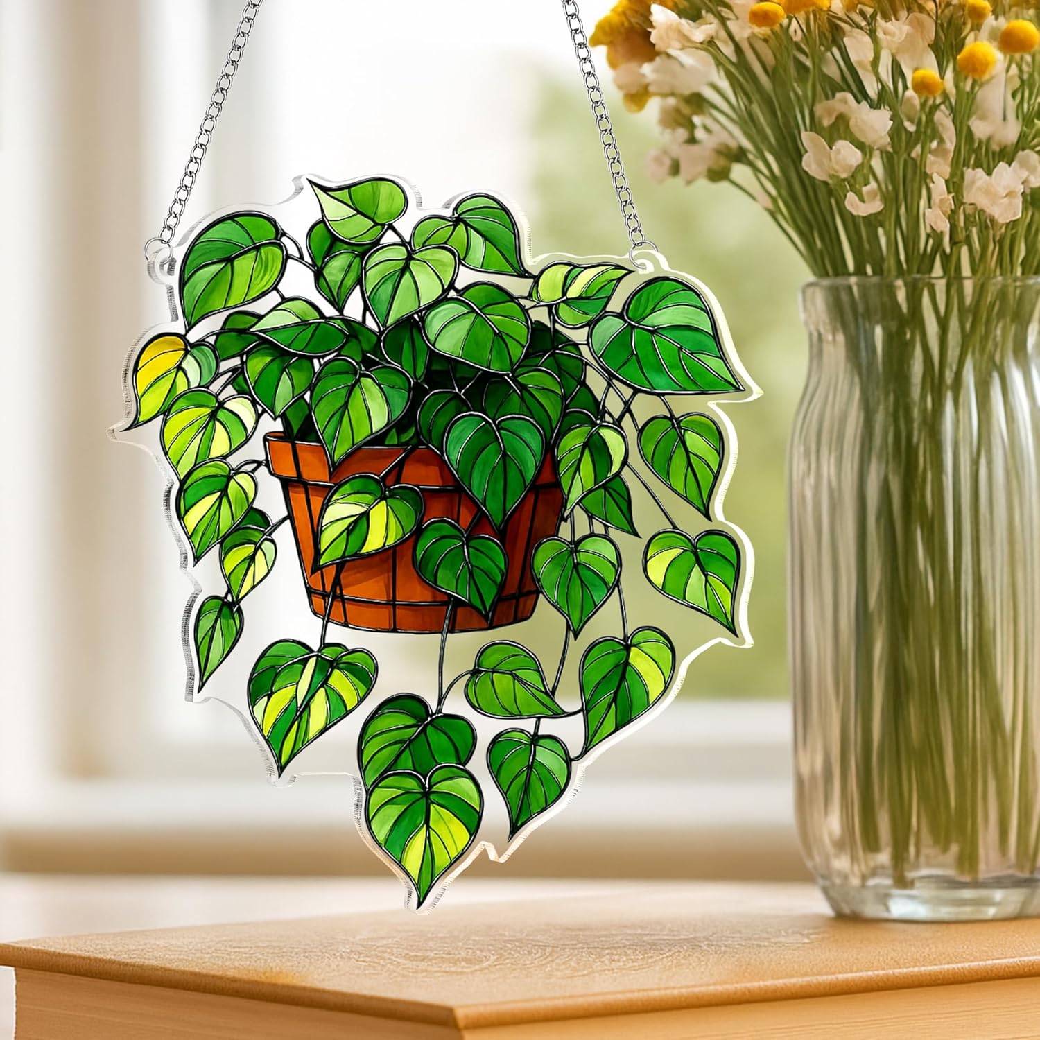 Sensemory Book Stained Glass Window Hanging Acrylic Ornament