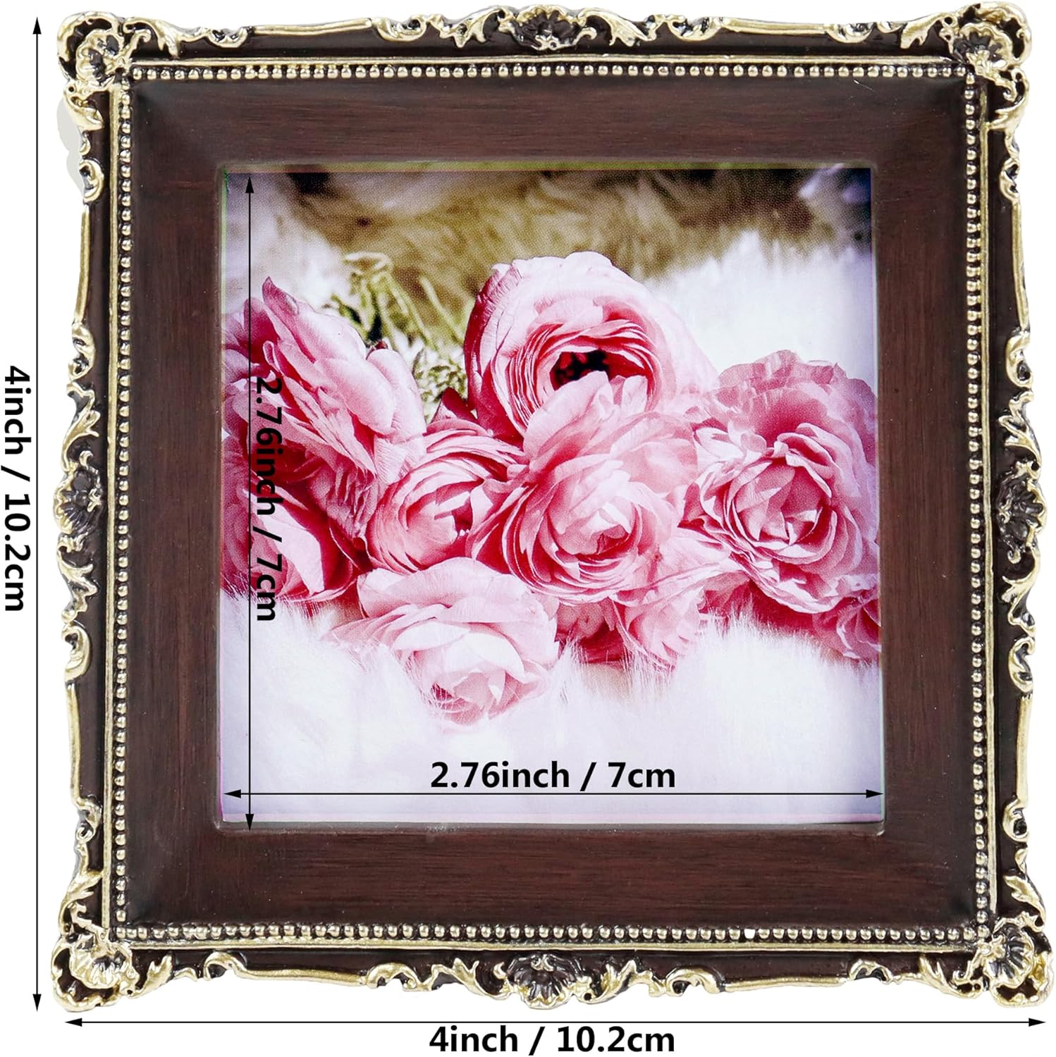 Hymmah 3x3 Inch Mini Wallet Picture Frame Vintage Decor