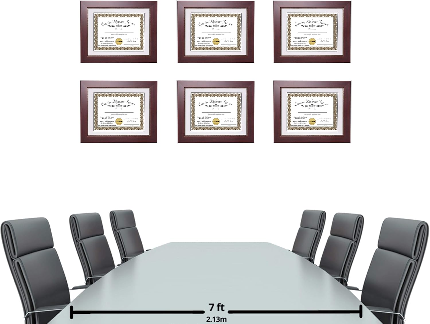Creative Picture Frames 85x11 Empire Mahogany Diploma Frame with White Mat Glass Easel and Wall Hangers