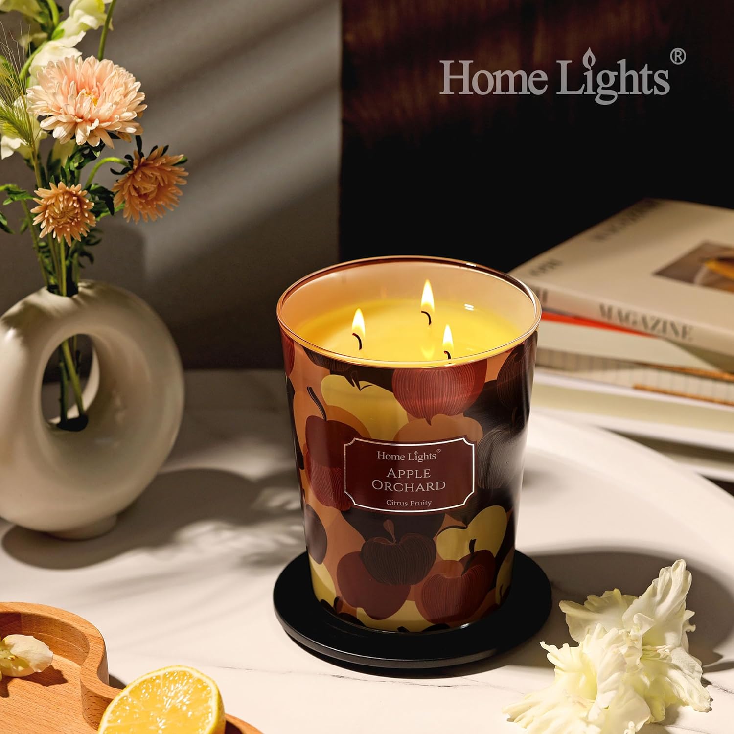 HomeLights Large Jar Candle 3 Wick Long Lasting Scented Candles