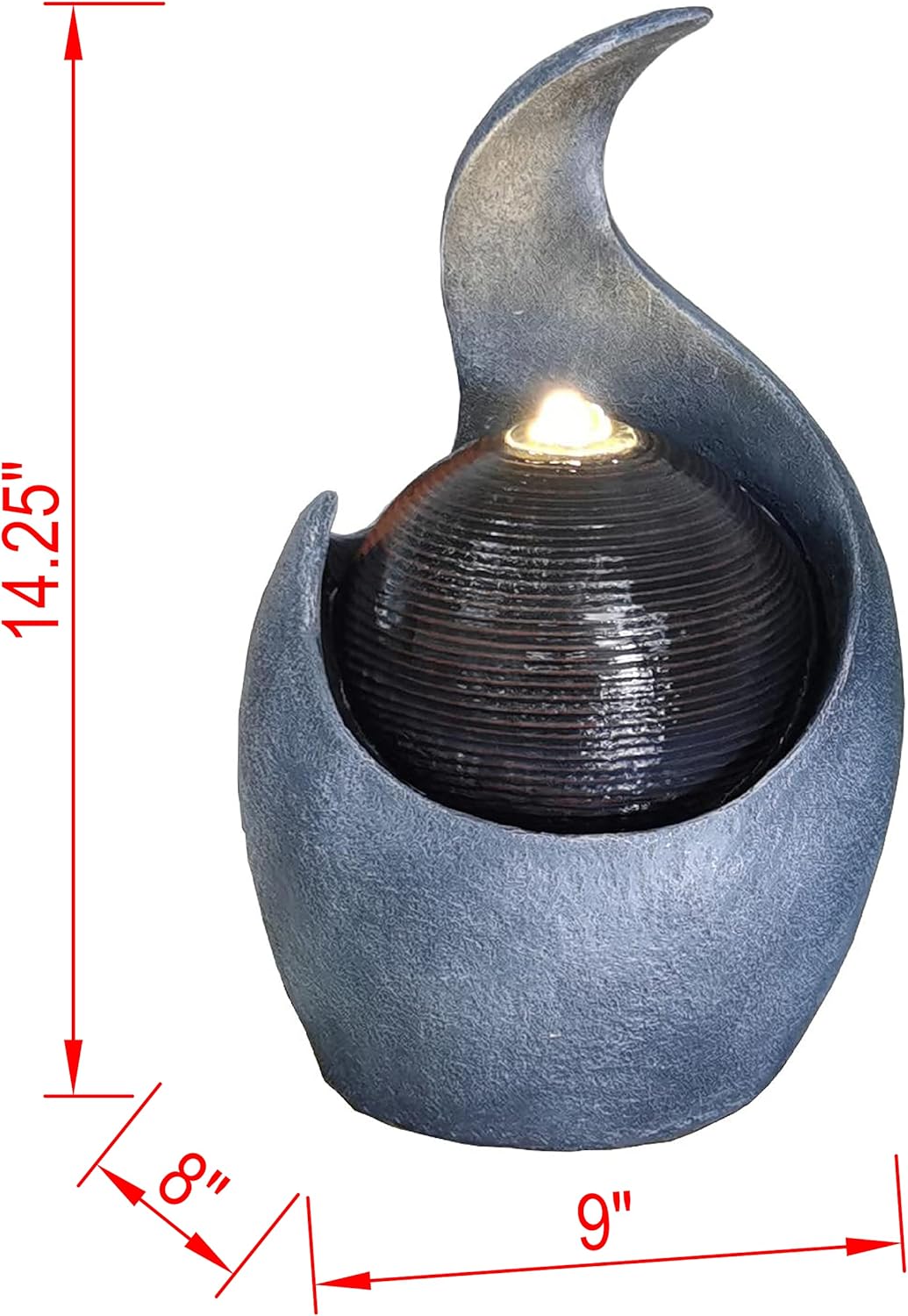 Indoor Zen Ball Tabletop Fountain with LED Light