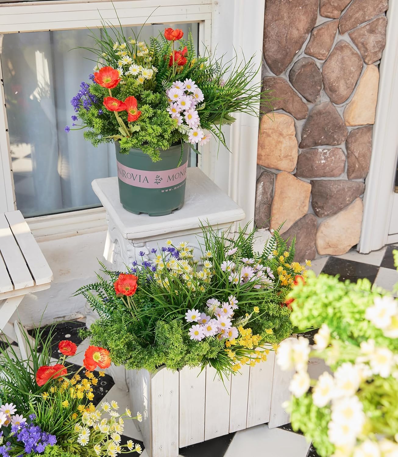 23Pcs UV Resistant Artificial Boxwood Plants for Home and Garden Decor