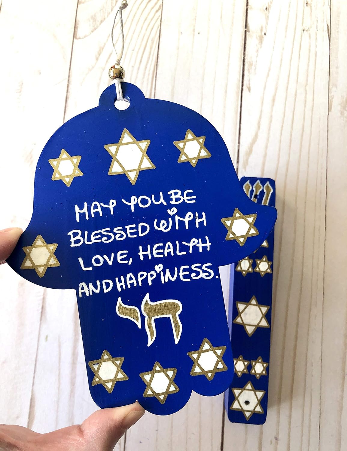 Lea Joelle Hamsa and Mezuzah Set Cobalt Blue