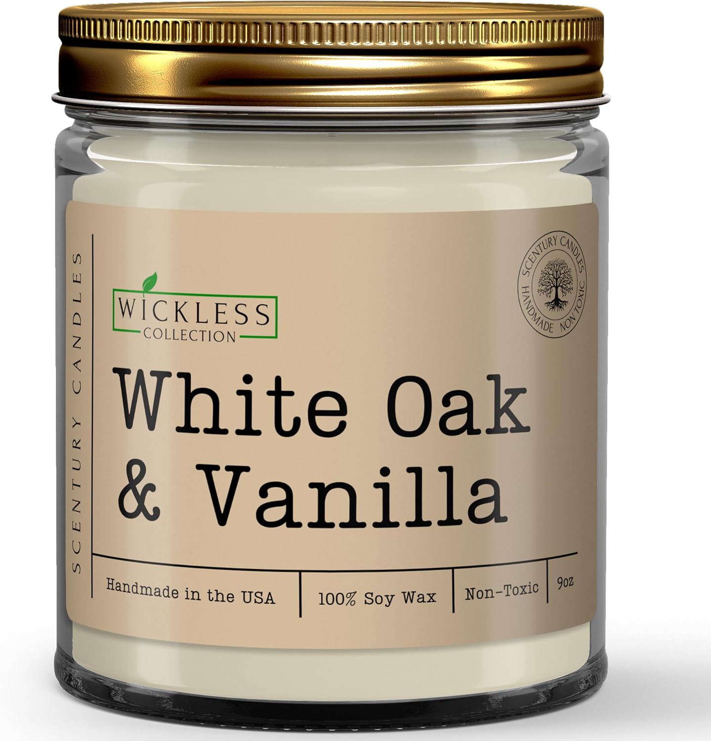 Scentury Wickless Candles for Candle Warmer Lamp White Oak Vanilla Clear