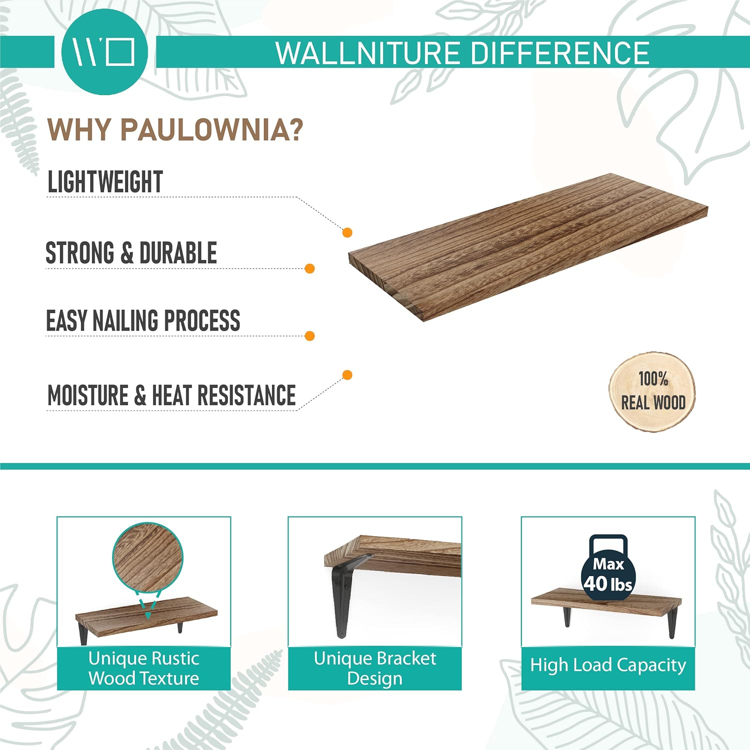 Wallniture Arras Rustic Floating Shelves Set of 3