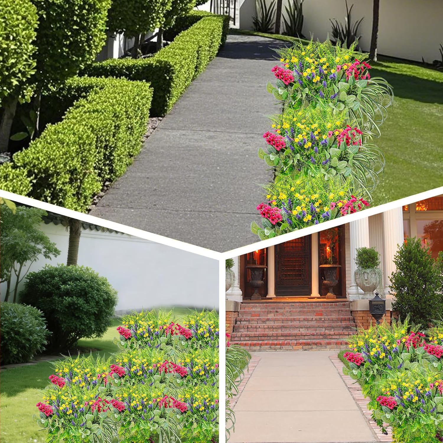 12 Bundle Artificial Greenery for Outdoor Decor