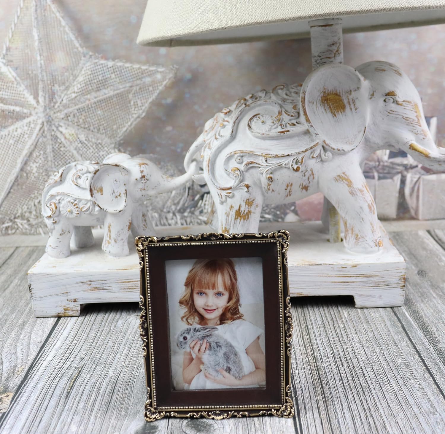 Hymmah Mini Wallet Picture Frame Ornate Resin Easel Hook Display