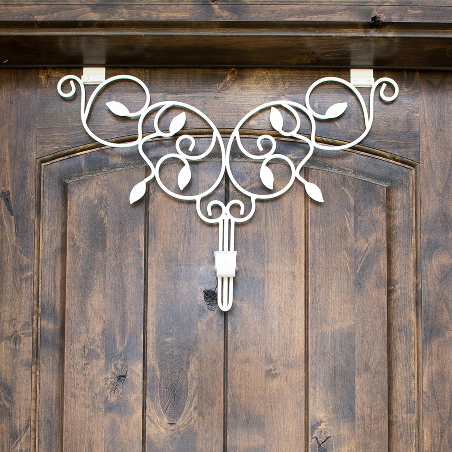 Adjustable Front Door Wreath Hanger - White
