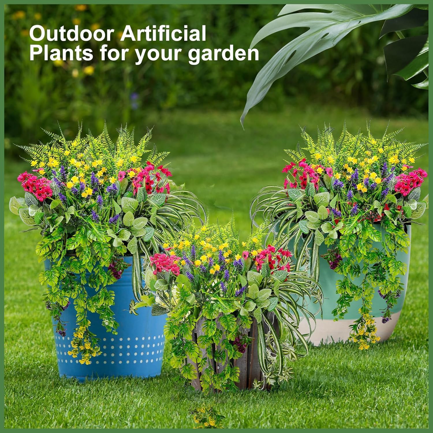 12 Bundle Artificial Greenery for Outdoor Decor