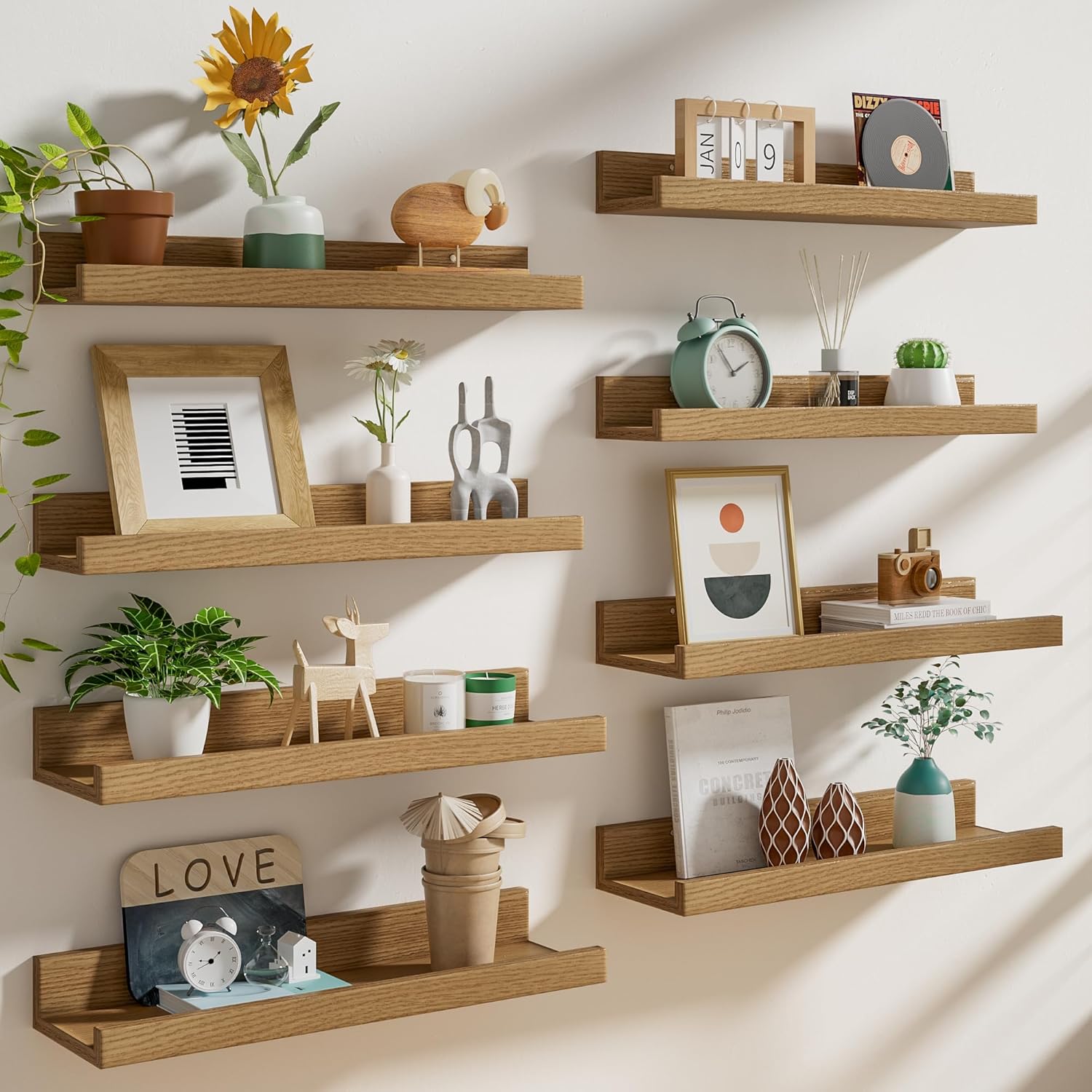 24 Inch Floating Shelf Set of 8 for Wall Decor