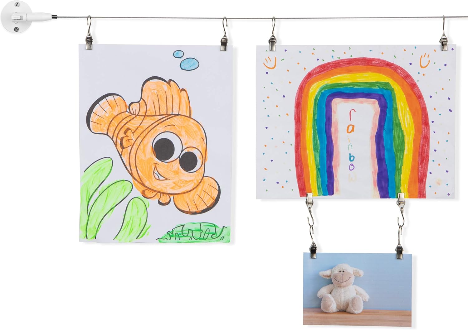You Have Space TOTART Picture Hanging Kit with 18 Clips and Curtain Rod