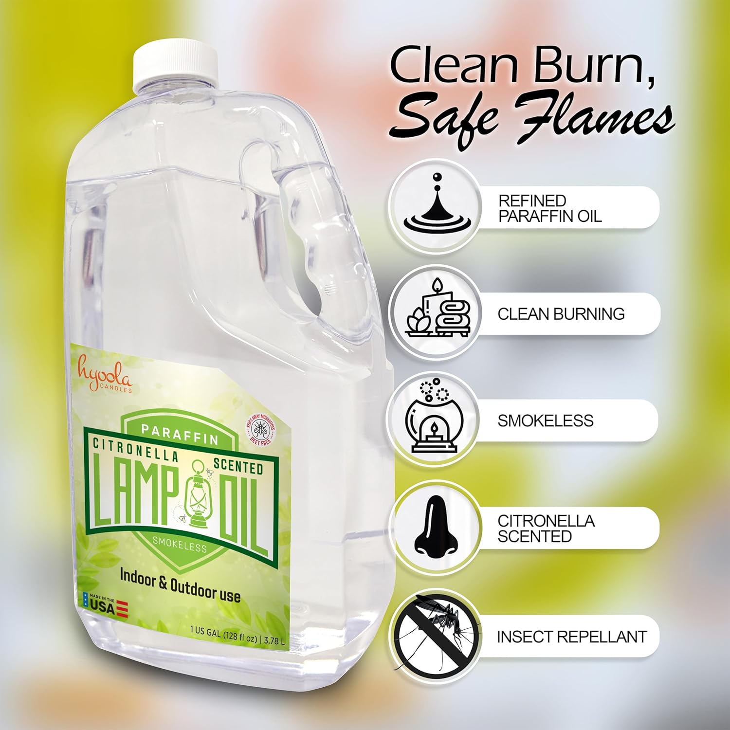 Hyoola Citronella Lamp Oil 1 Gallon Smokeless