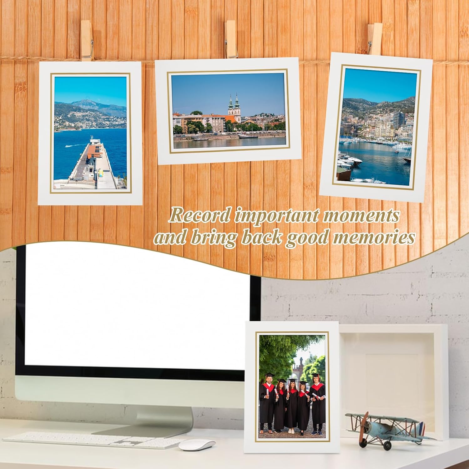 50Pcs White Paper Picture Frames 4x6 with Easel