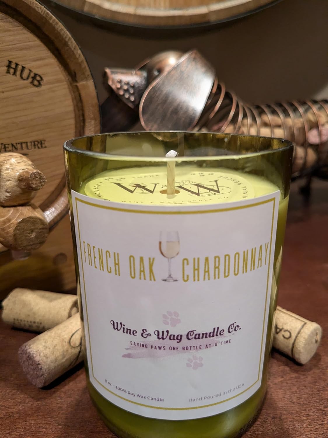 Wine Wag Candle Co Soy Wax Candles in Recycled Wine Bottles