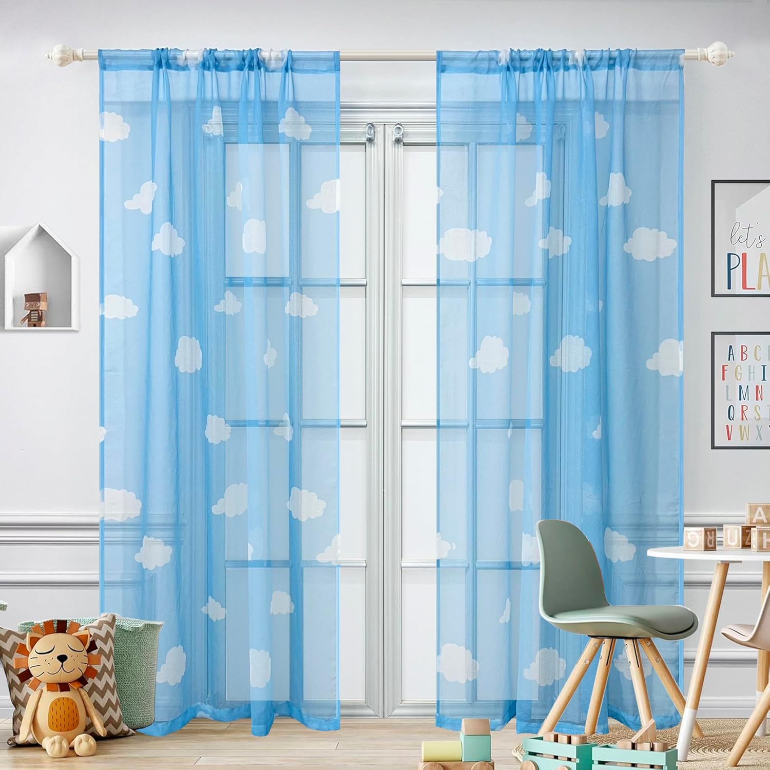 WINYY Sheer Curtain Panel for Kids Room
