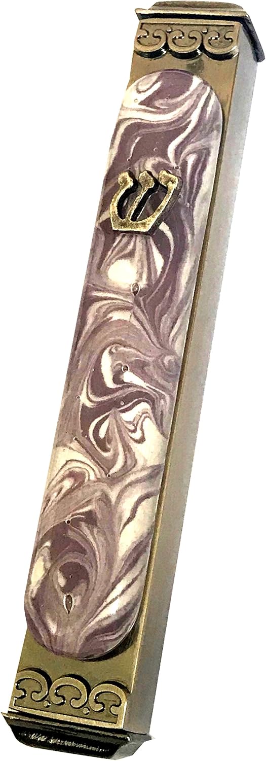 Tamara Baskin Art Glass Mezuzah Easy Mount Grape