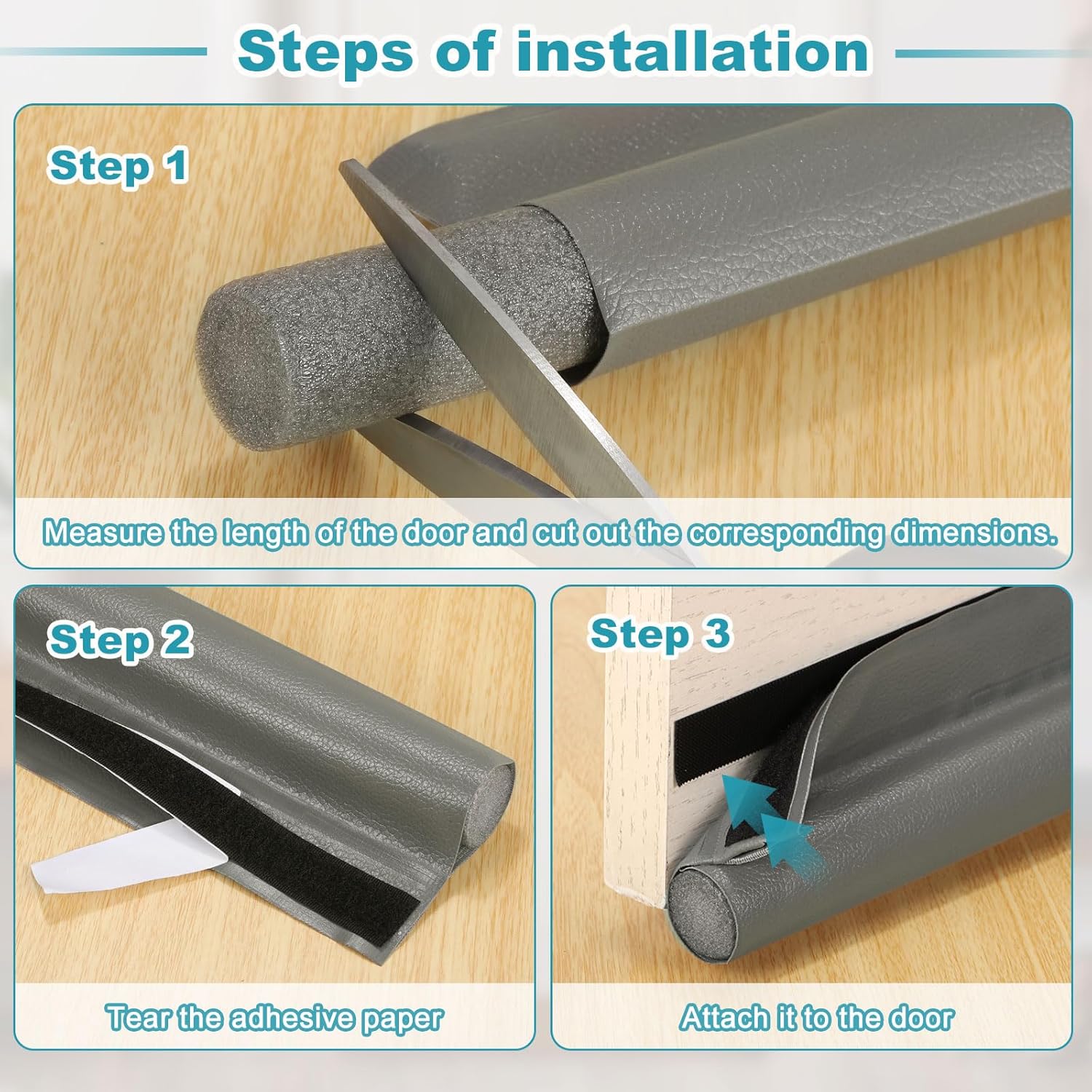 Uxcell 37 Inch Door Draft Stopper Gray