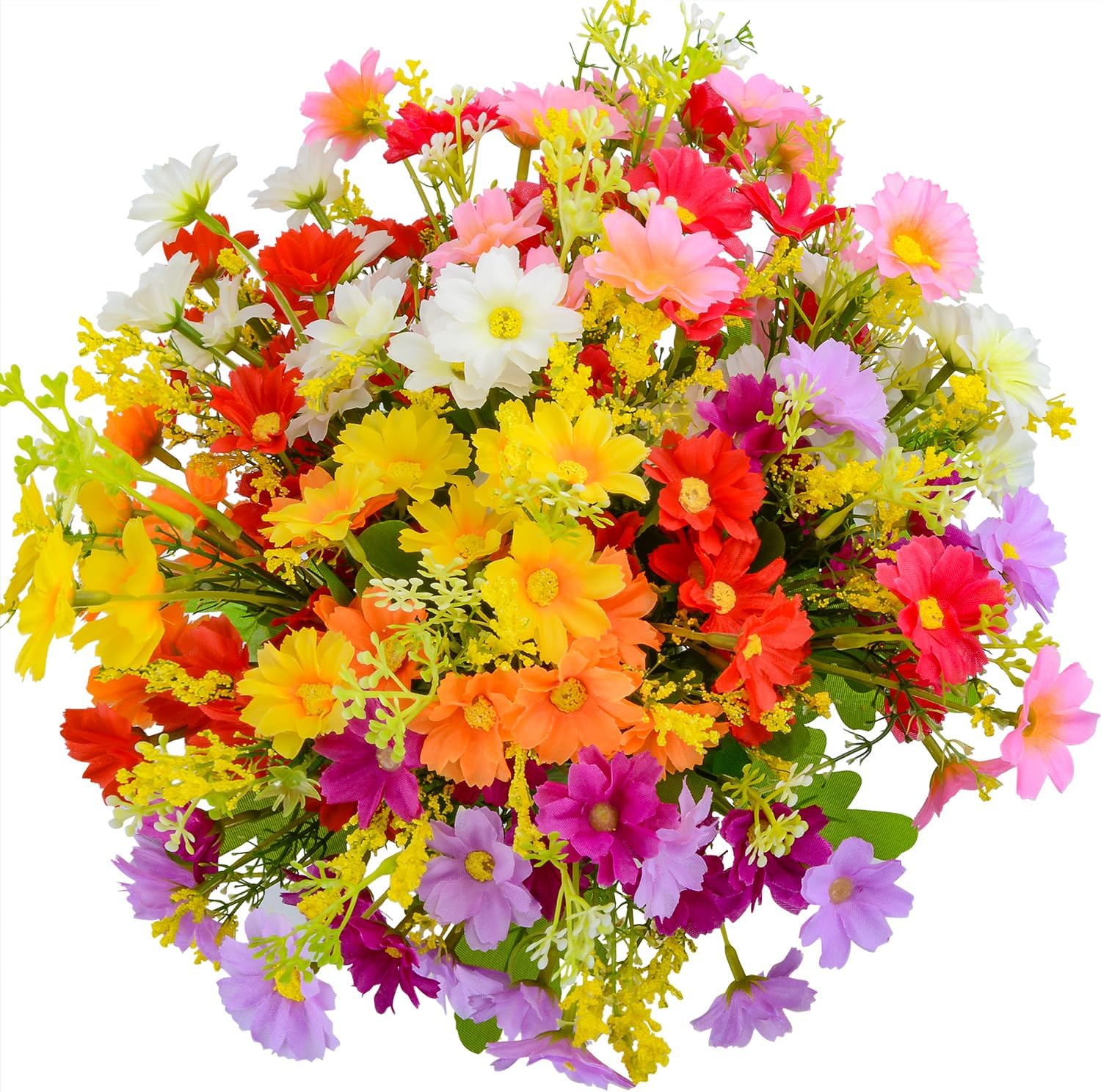 XONOR Artificial Daisy Flowers with Vase for Grave Decoration