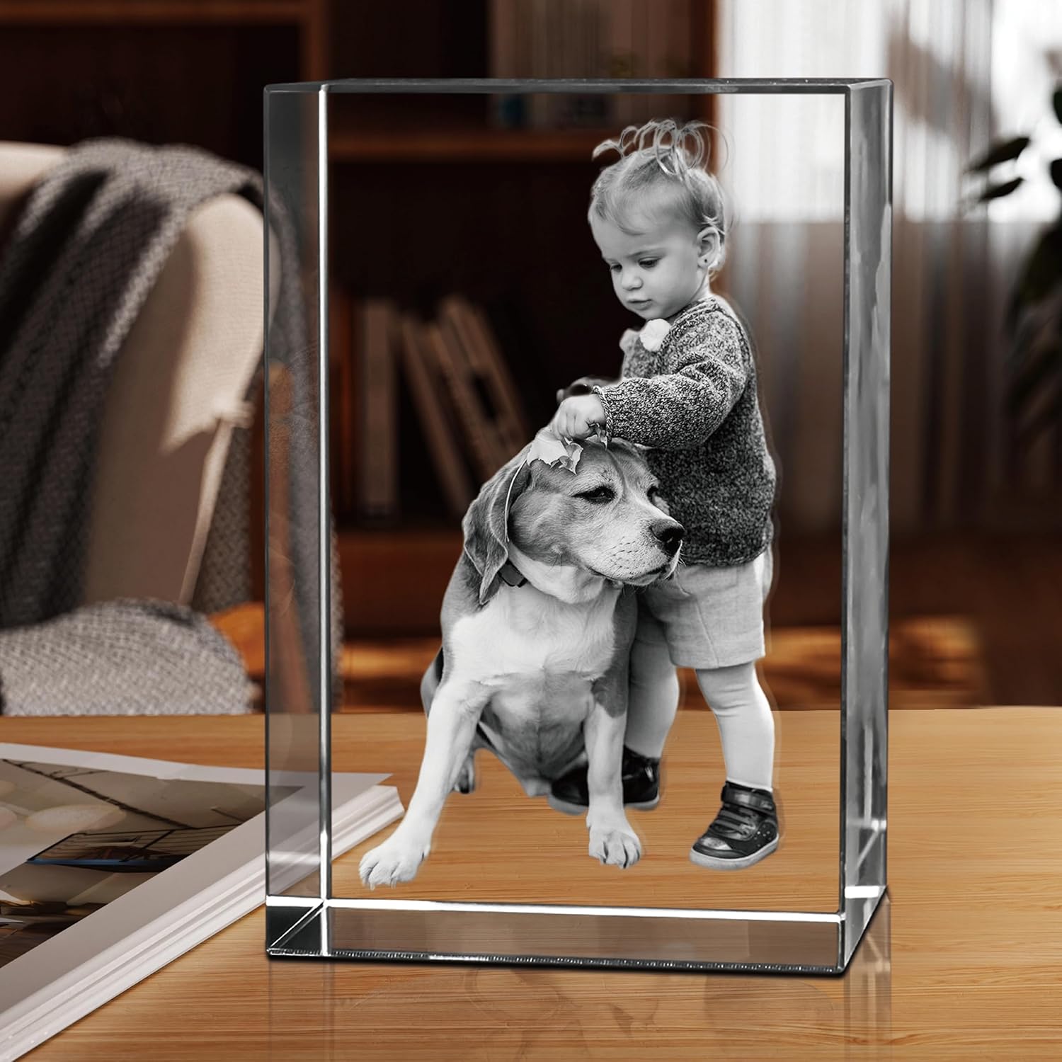 Personalized 3D Crystal Photo Cube With Custom Image