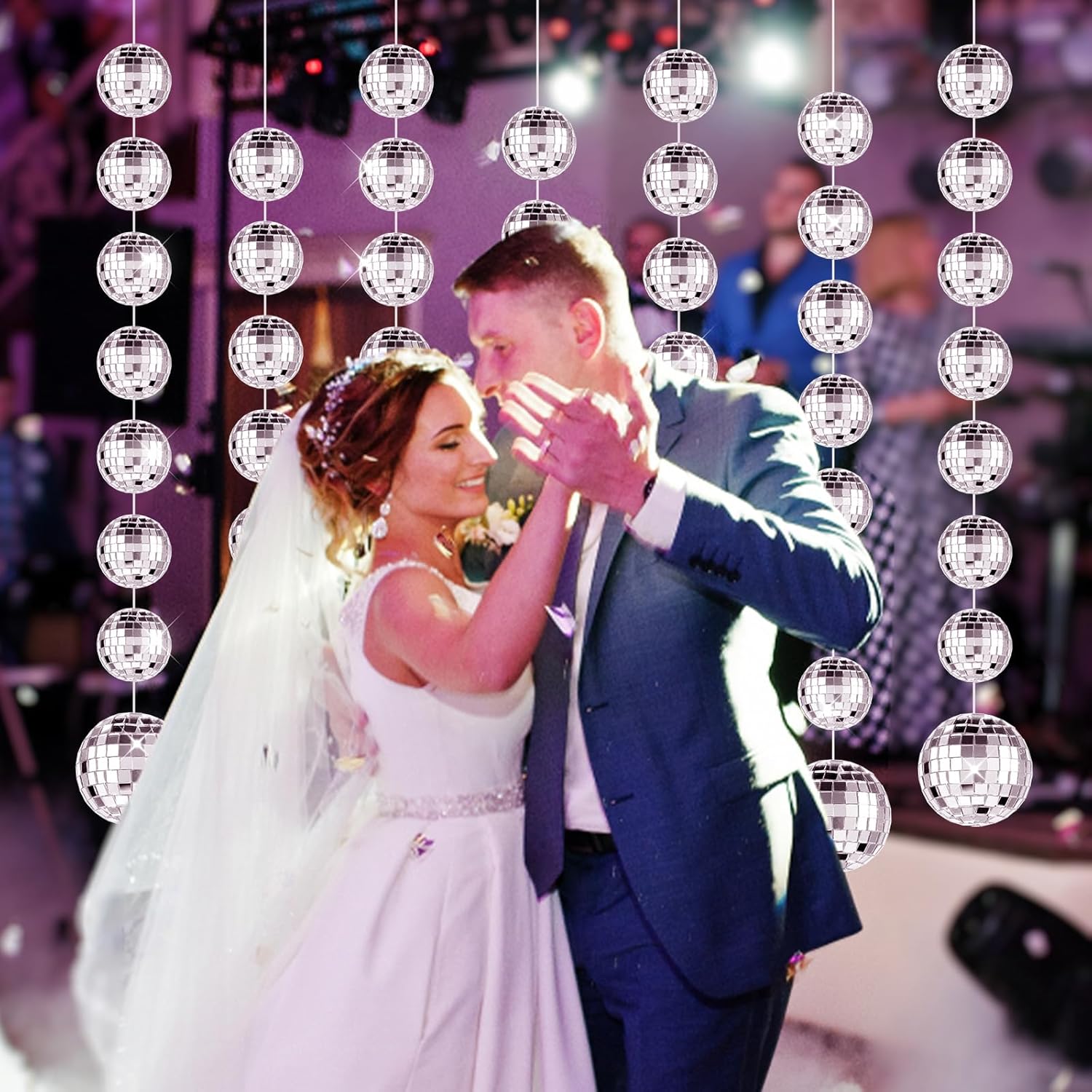 8 Strands Sparkling Mini Disco Ball Decorations